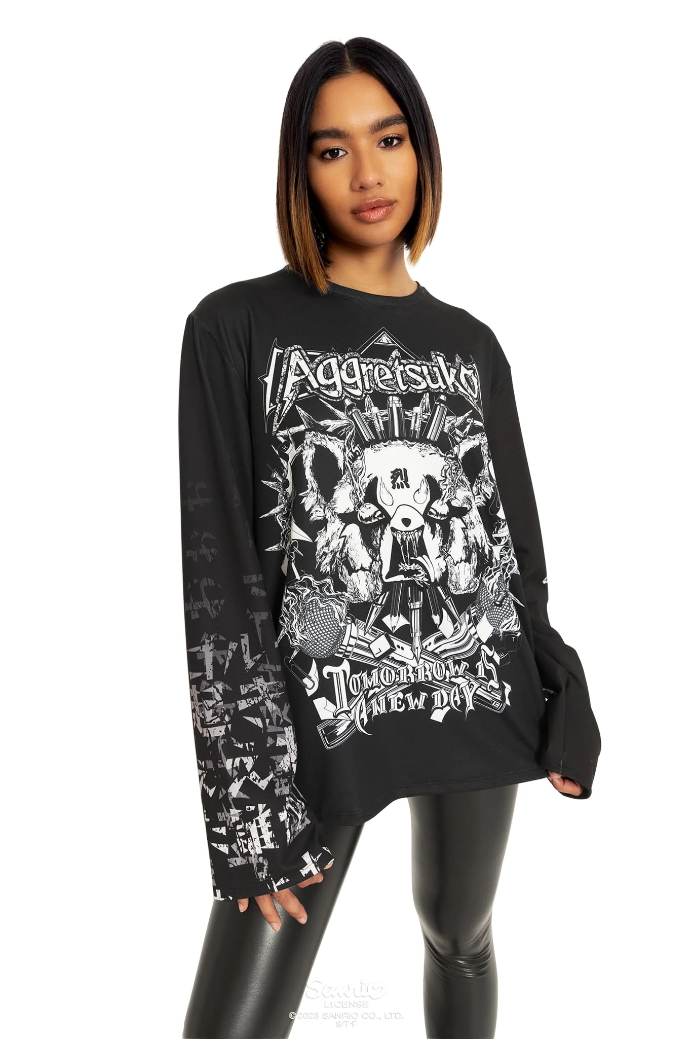 Aggretsuko Long Sleeve Oversized Boyfriend Tee - Image 10