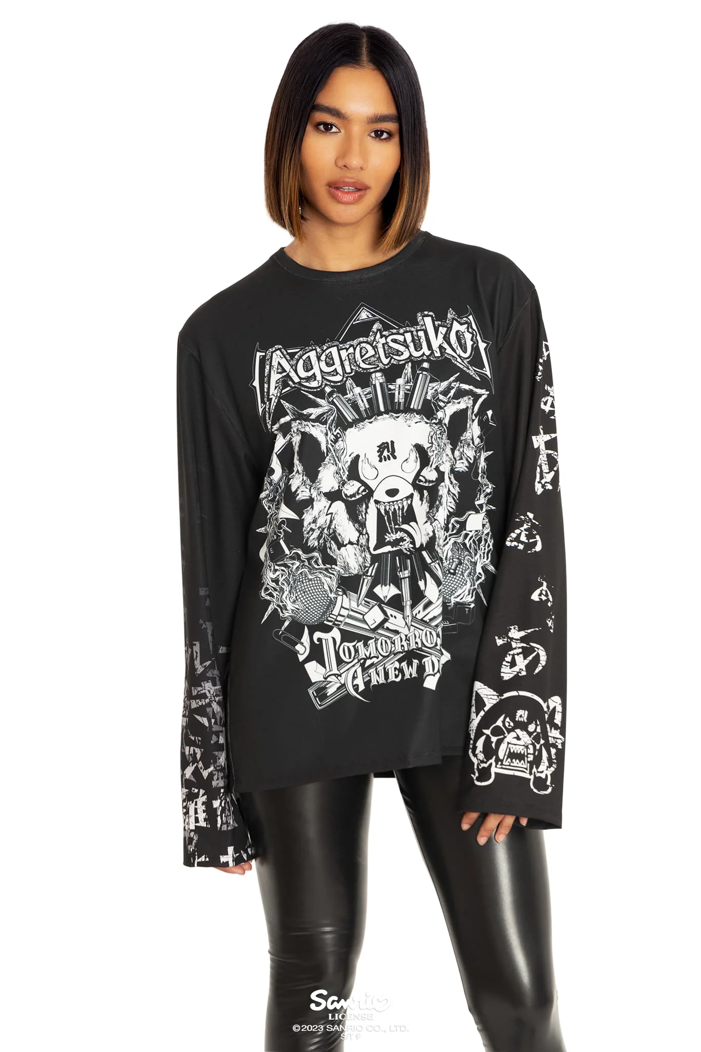 Aggretsuko Long Sleeve Oversized Boyfriend Tee - Image 2