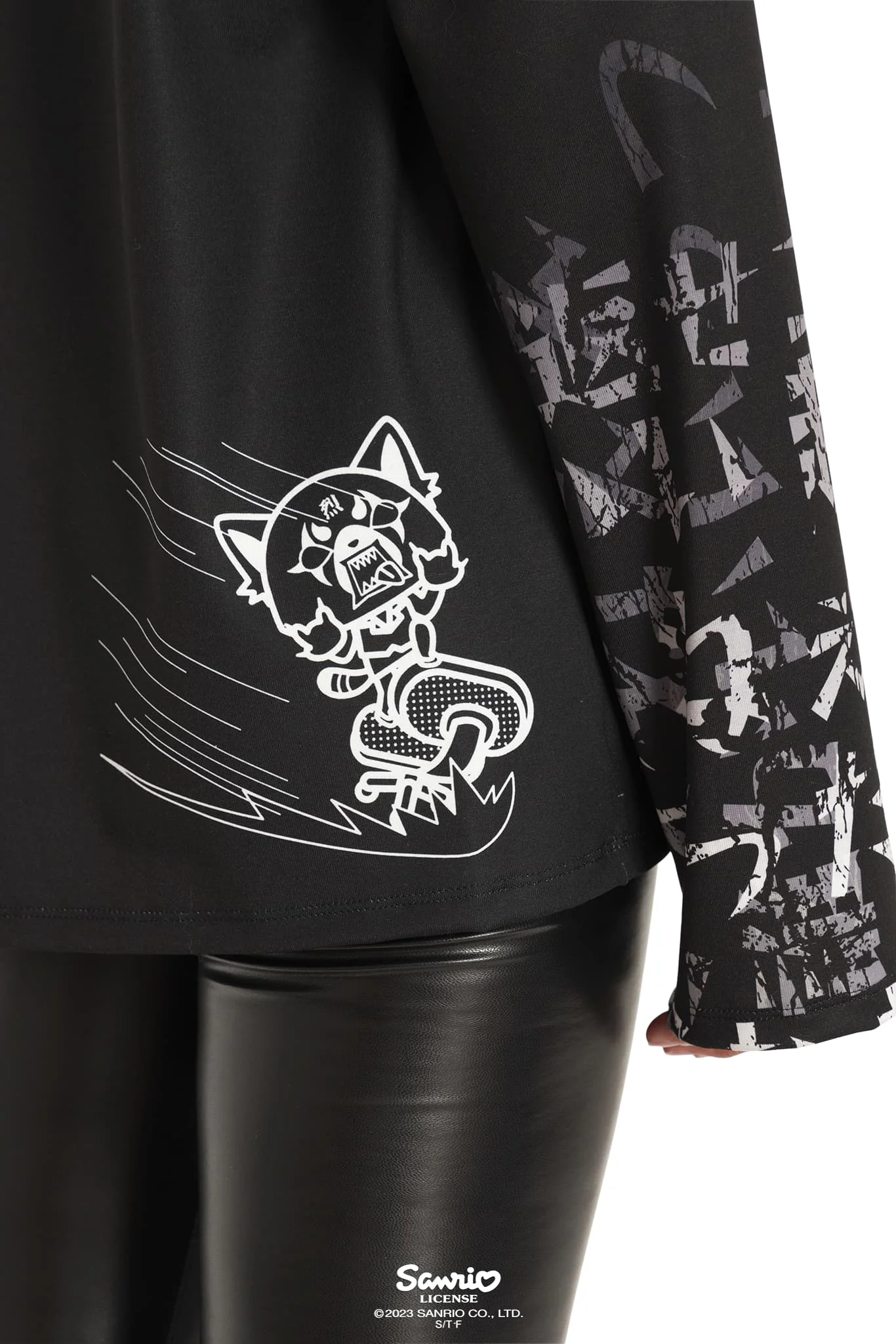 Aggretsuko Long Sleeve Oversized Boyfriend Tee - Image 5