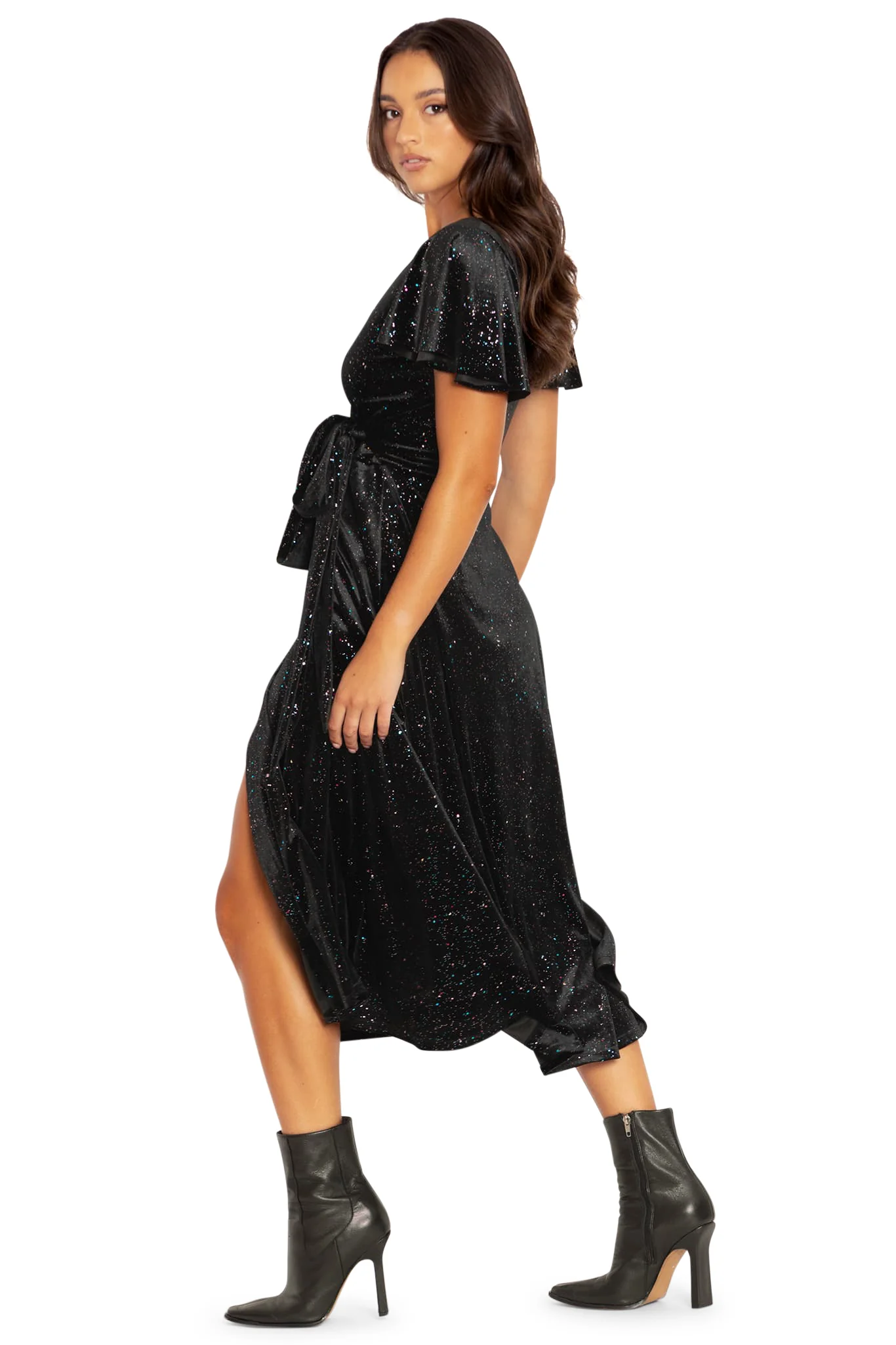 All That Glitters Velvet Wrap Midaxi Dress - Image 4