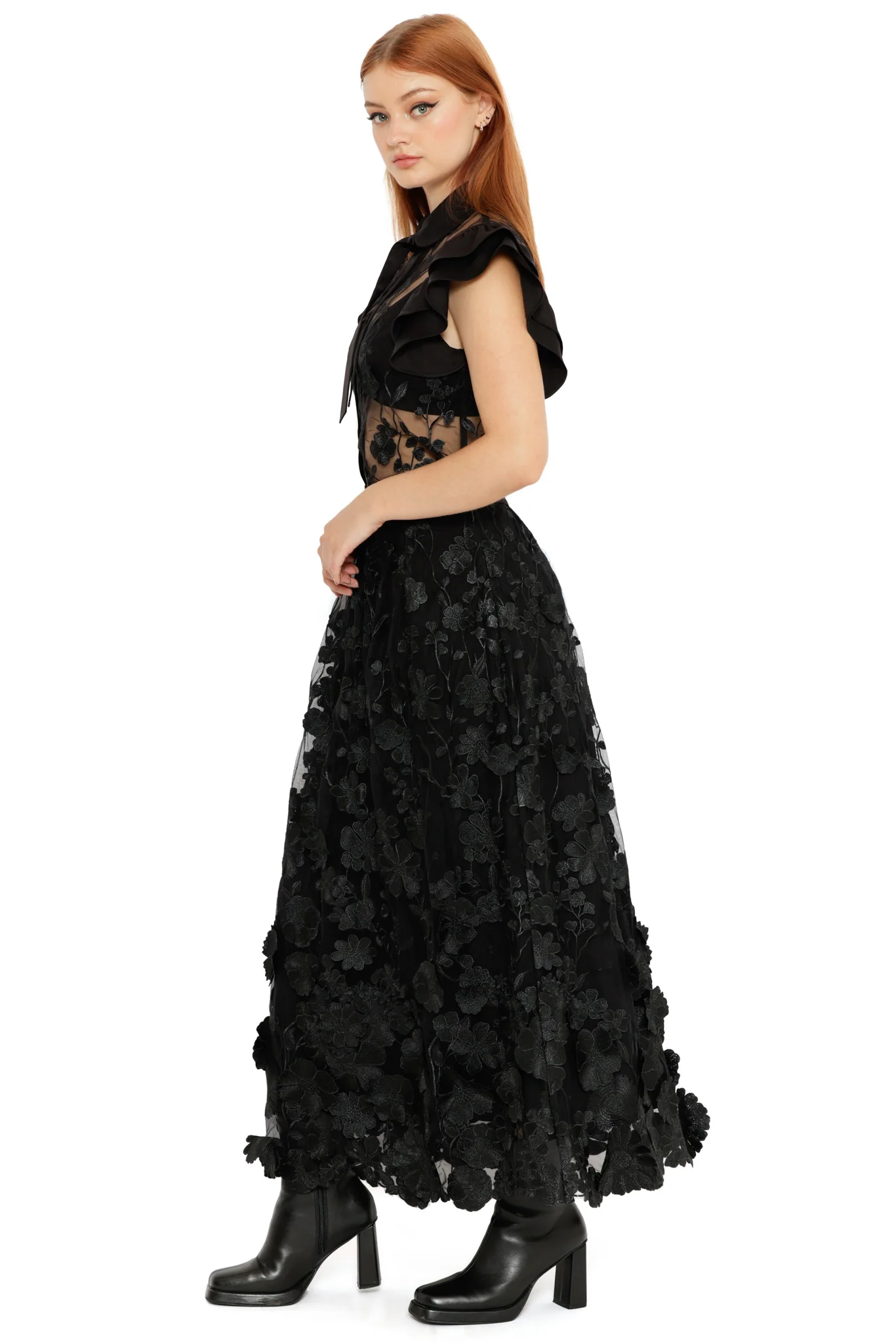 Altered Colour Lace Maxi Skirt - Image 5