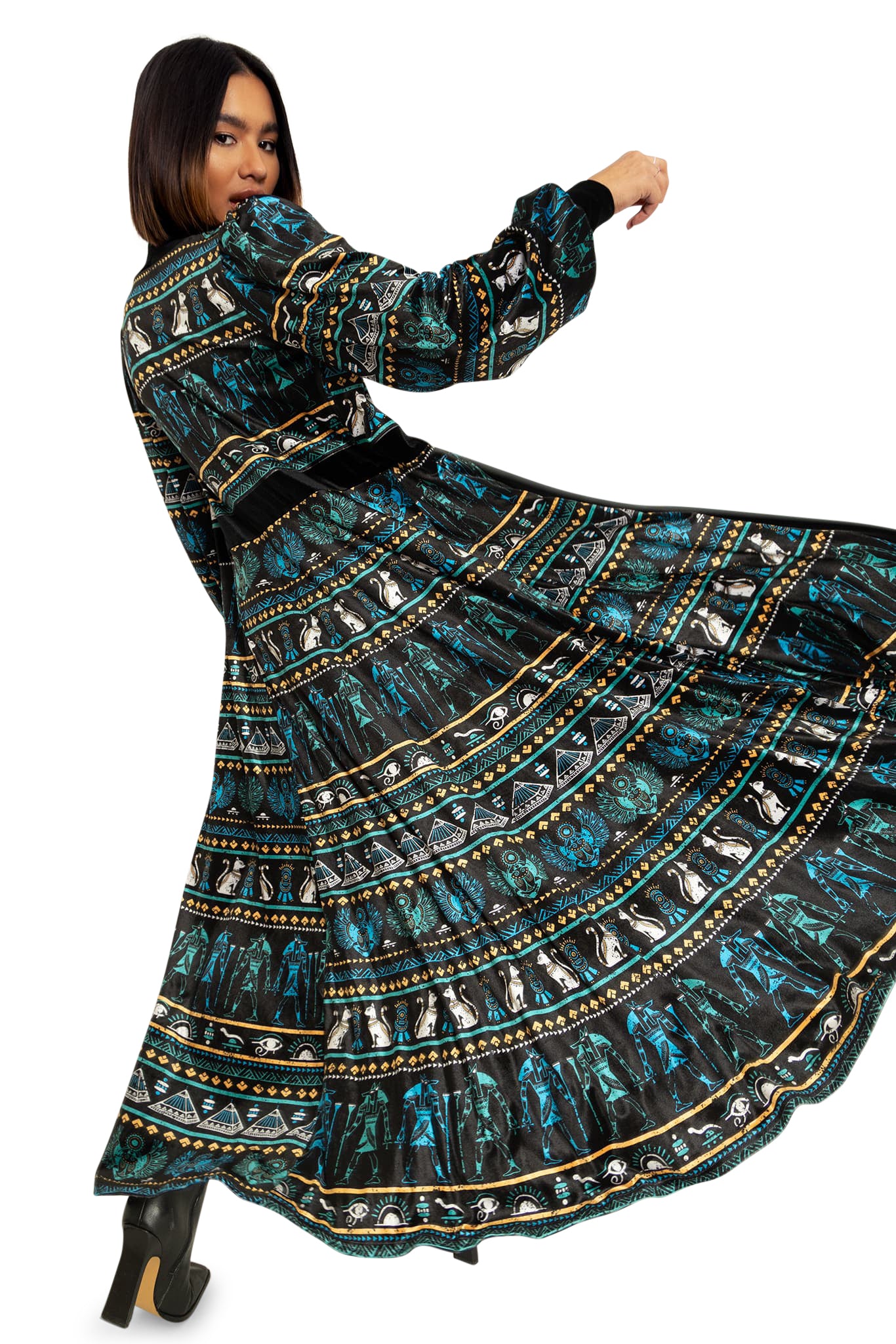 Ancient Egypt Velvet Maxi Jacket