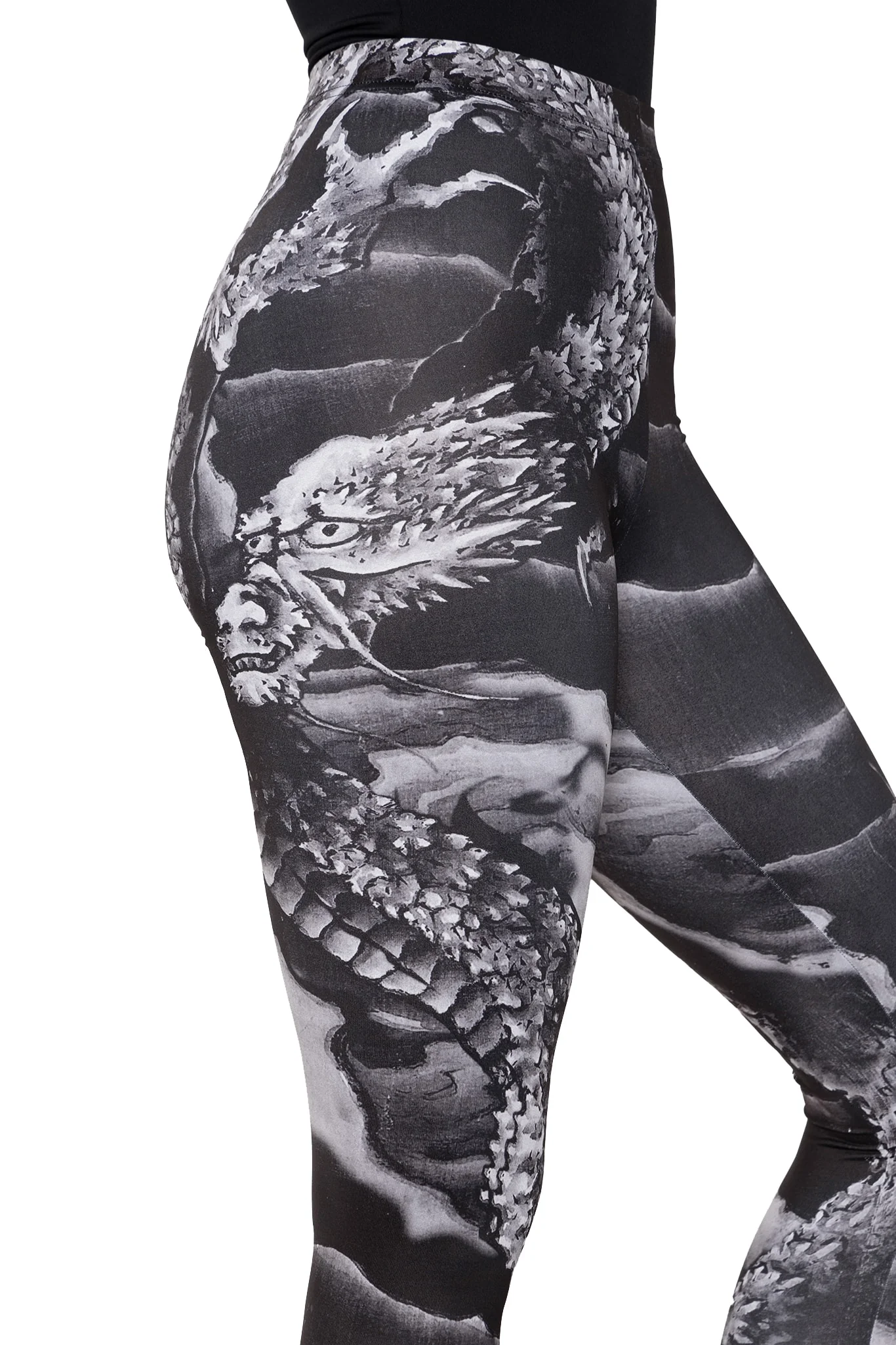 Ascending Dragon Descending Dragon High Waisted Matte Finish Leggings - Image 3