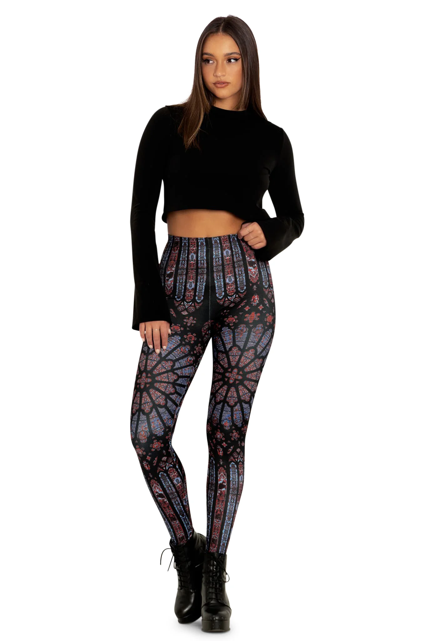 Basilica Of Saint-Denis High Waisted Matte Finish Leggings