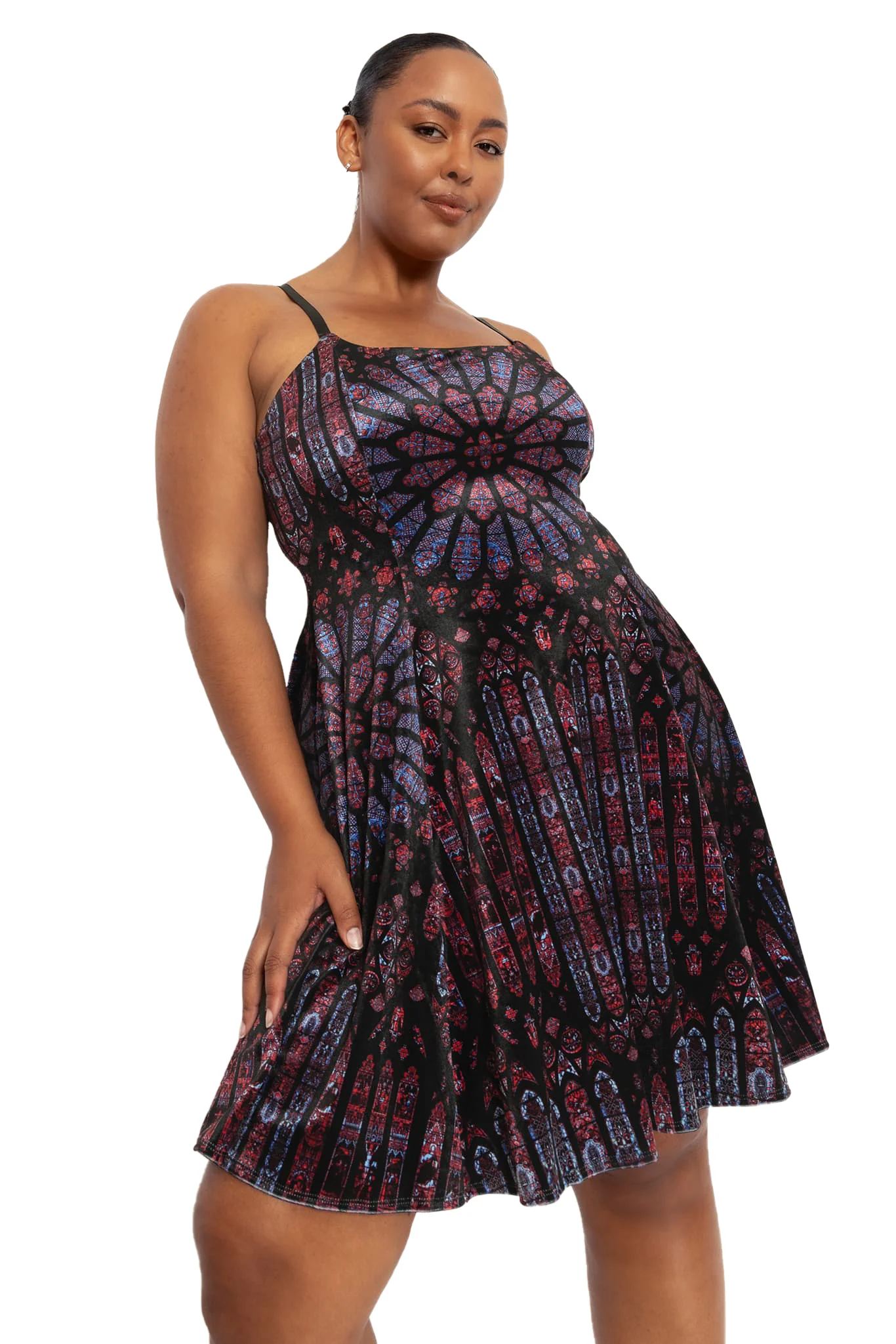 Basilica Of Saint-Denis Velvet Scoop Longline Strappy Dress - Image 8