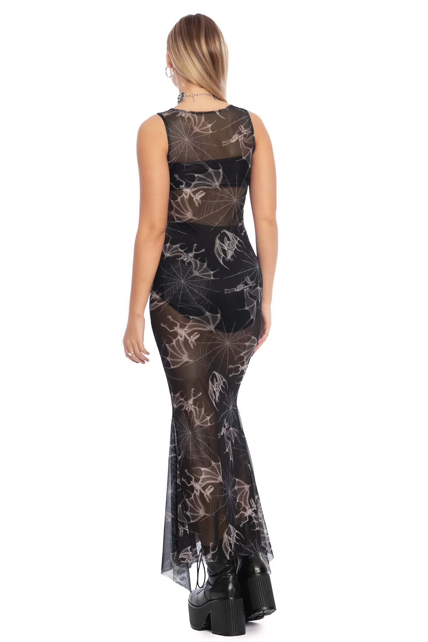 Bat Bones Godet Maxi Dress - Image 2