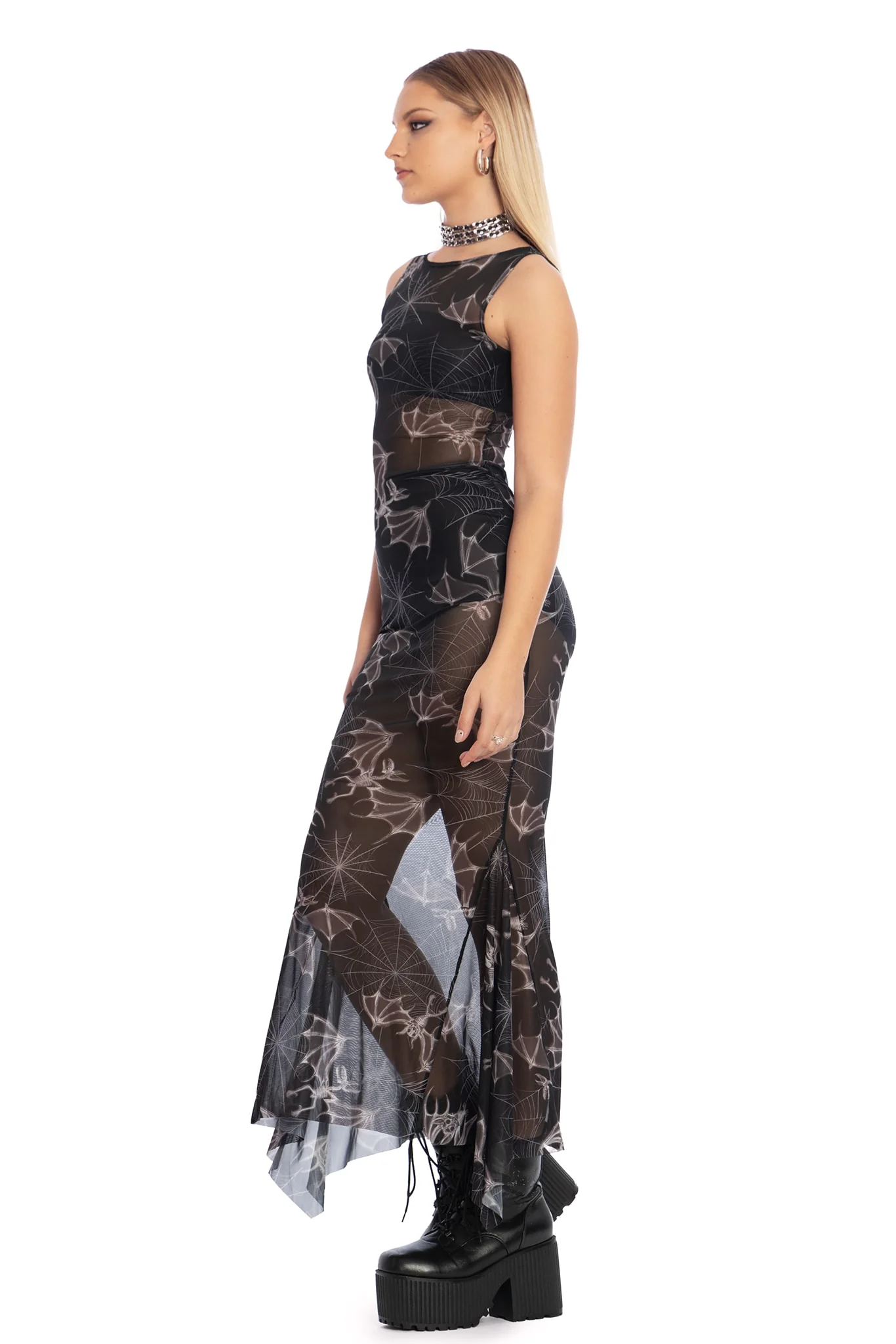 Bat Bones Godet Maxi Dress - Image 6