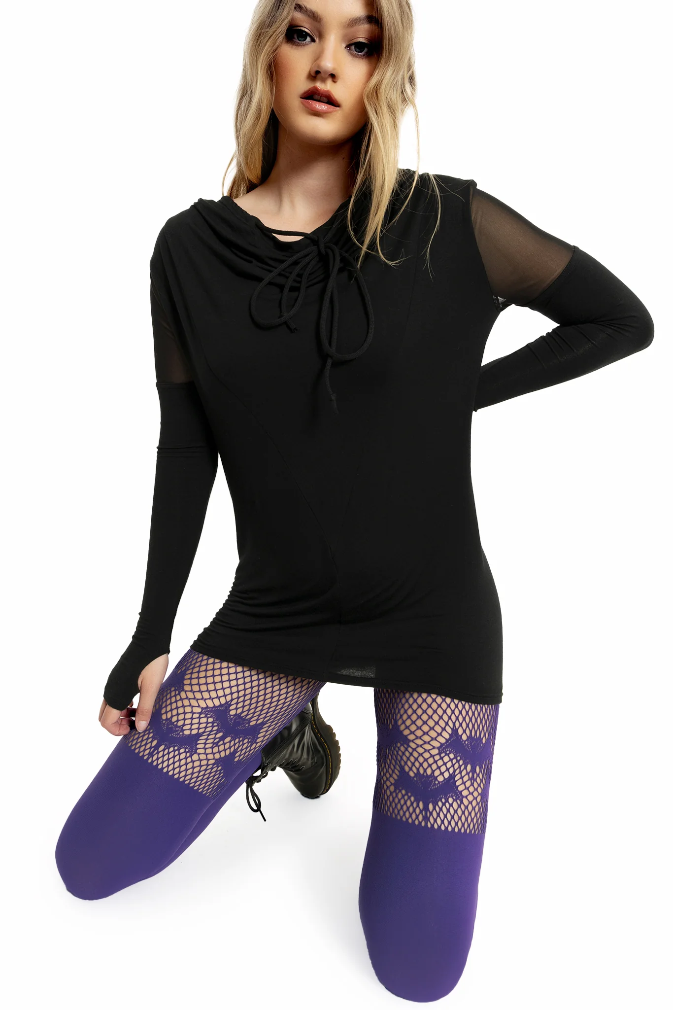 Bats Purple Suspender Hosiery - Image 6