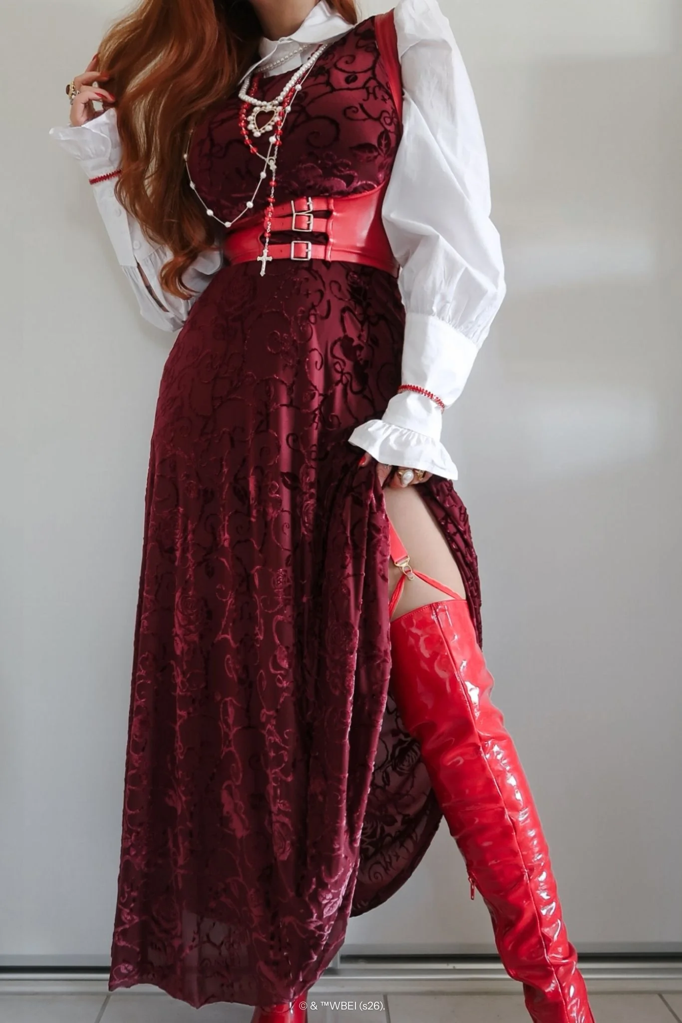 Be With Me Always Black Cherry Burned Velvet Princess Maxi Dress - Image 7