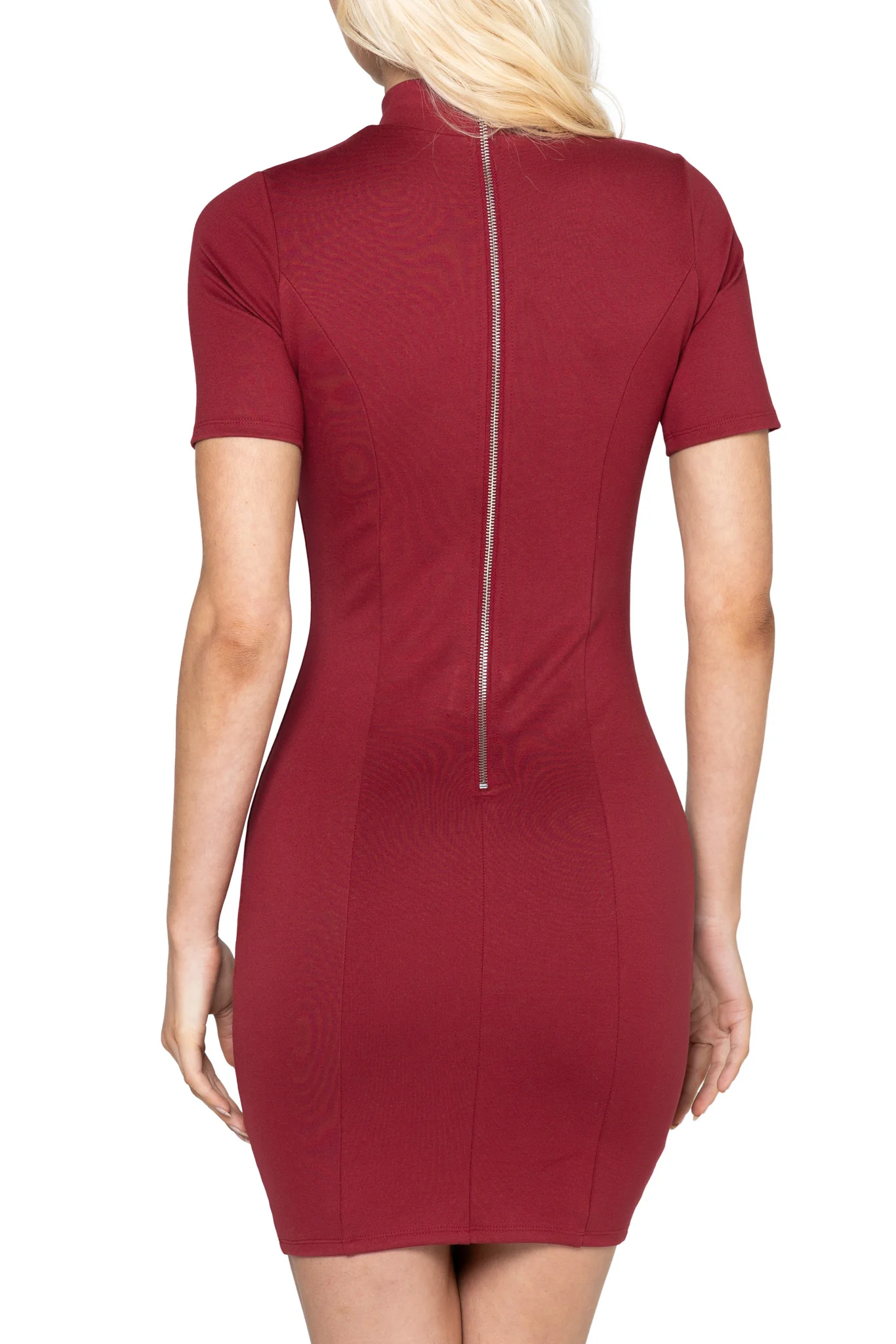 Berry Push It Ponte High Neck Assassin Dress - Image 3