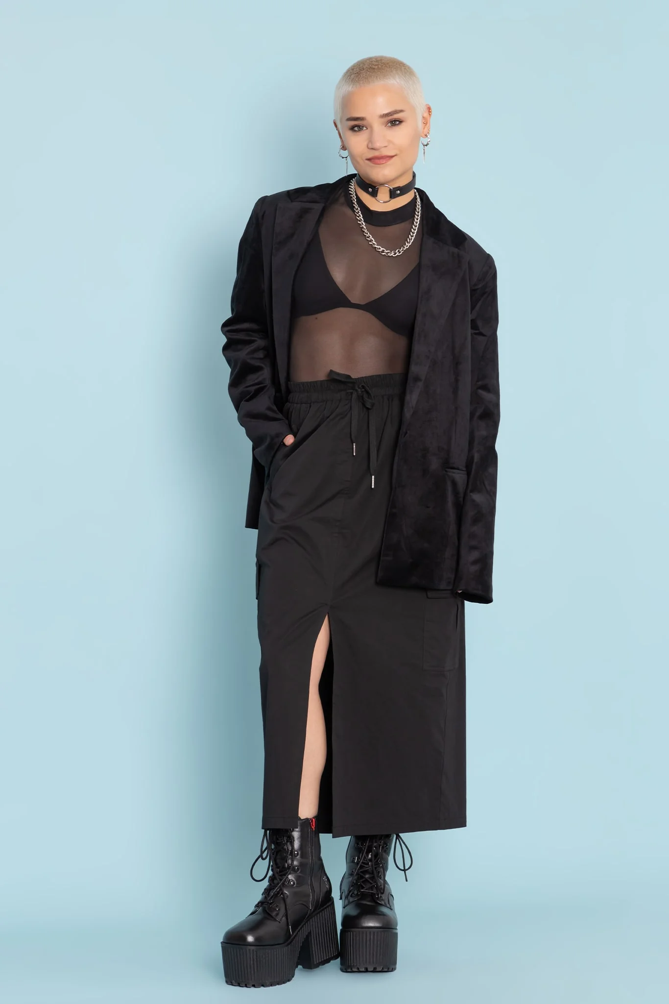 Black Cargo Skirt - Image 2