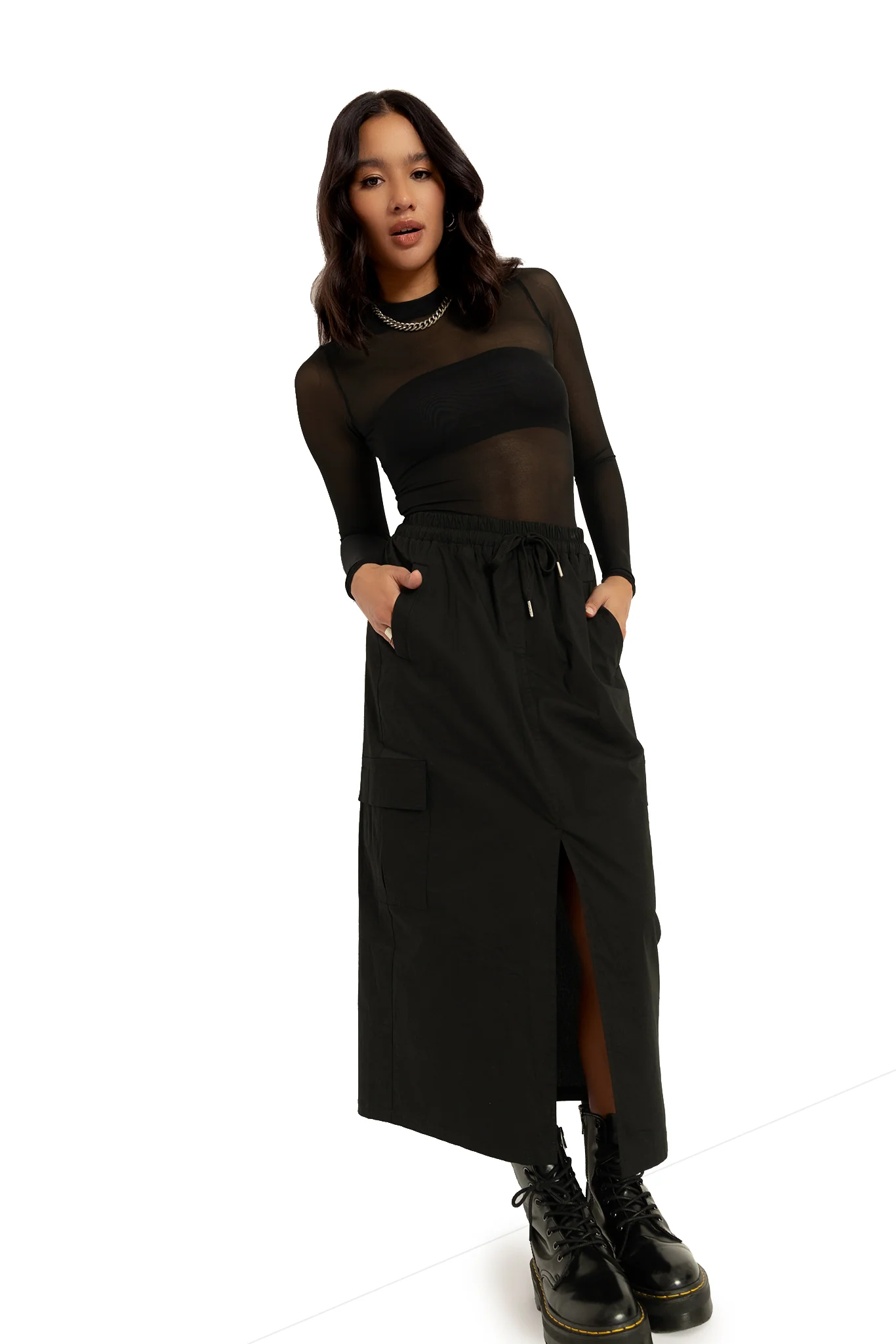Black Cargo Skirt - Image 7
