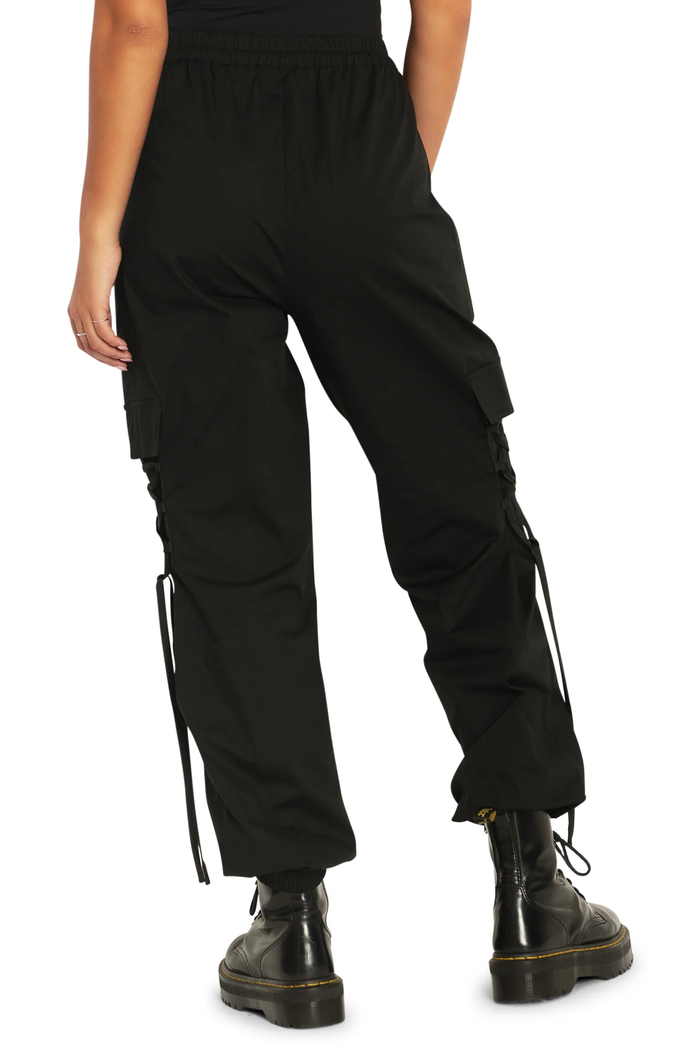 Black Comfy Cargo Pants - Image 2