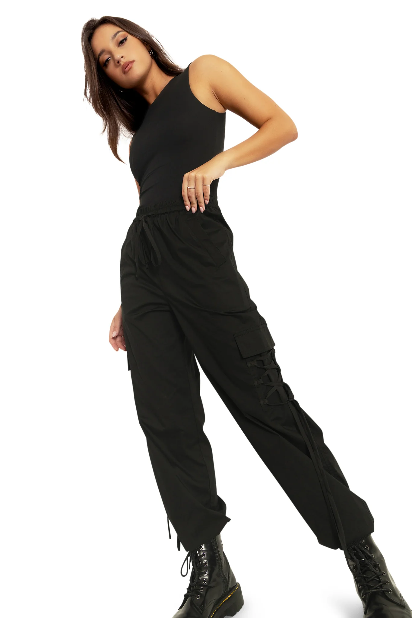 Black Comfy Cargo Pants - Image 6