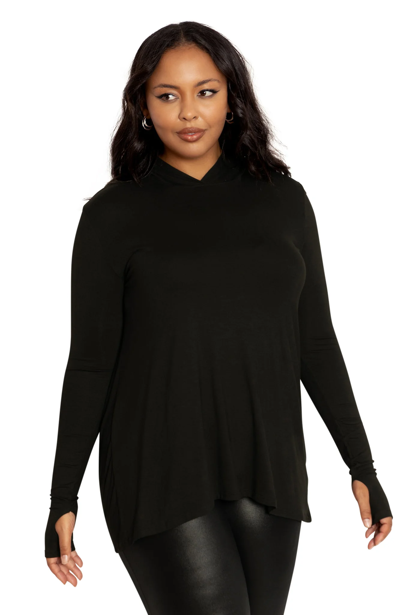 Black Cowl Back Top