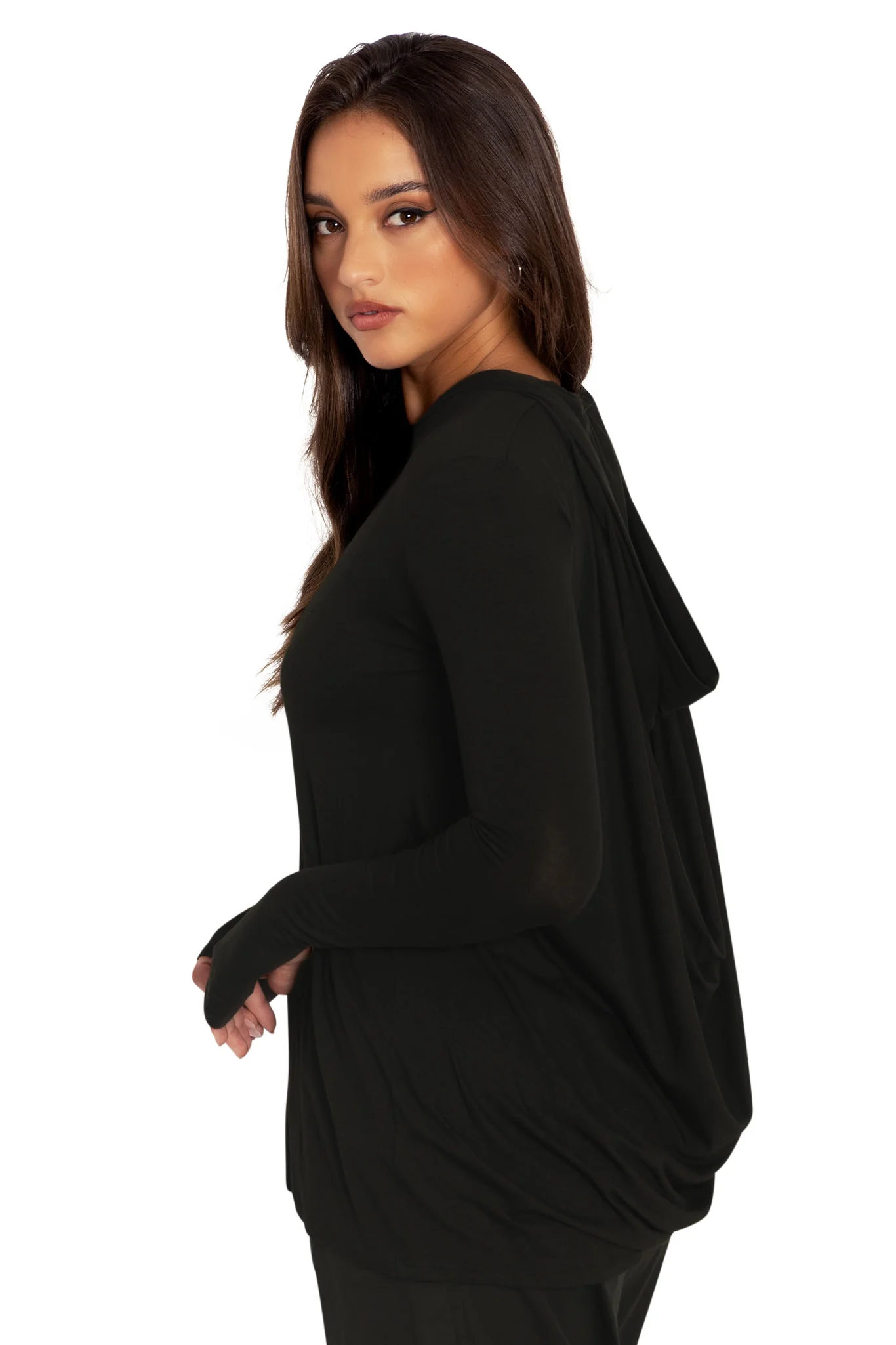 Black Cowl Back Top - Image 6