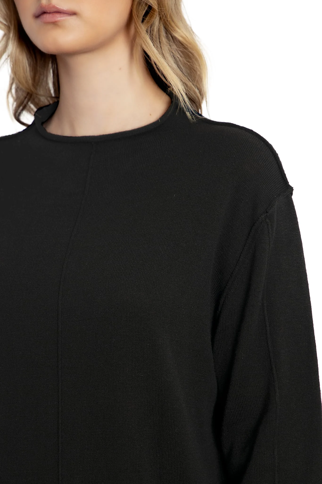 Black Knit Oversized Grunge Sweater - Image 3