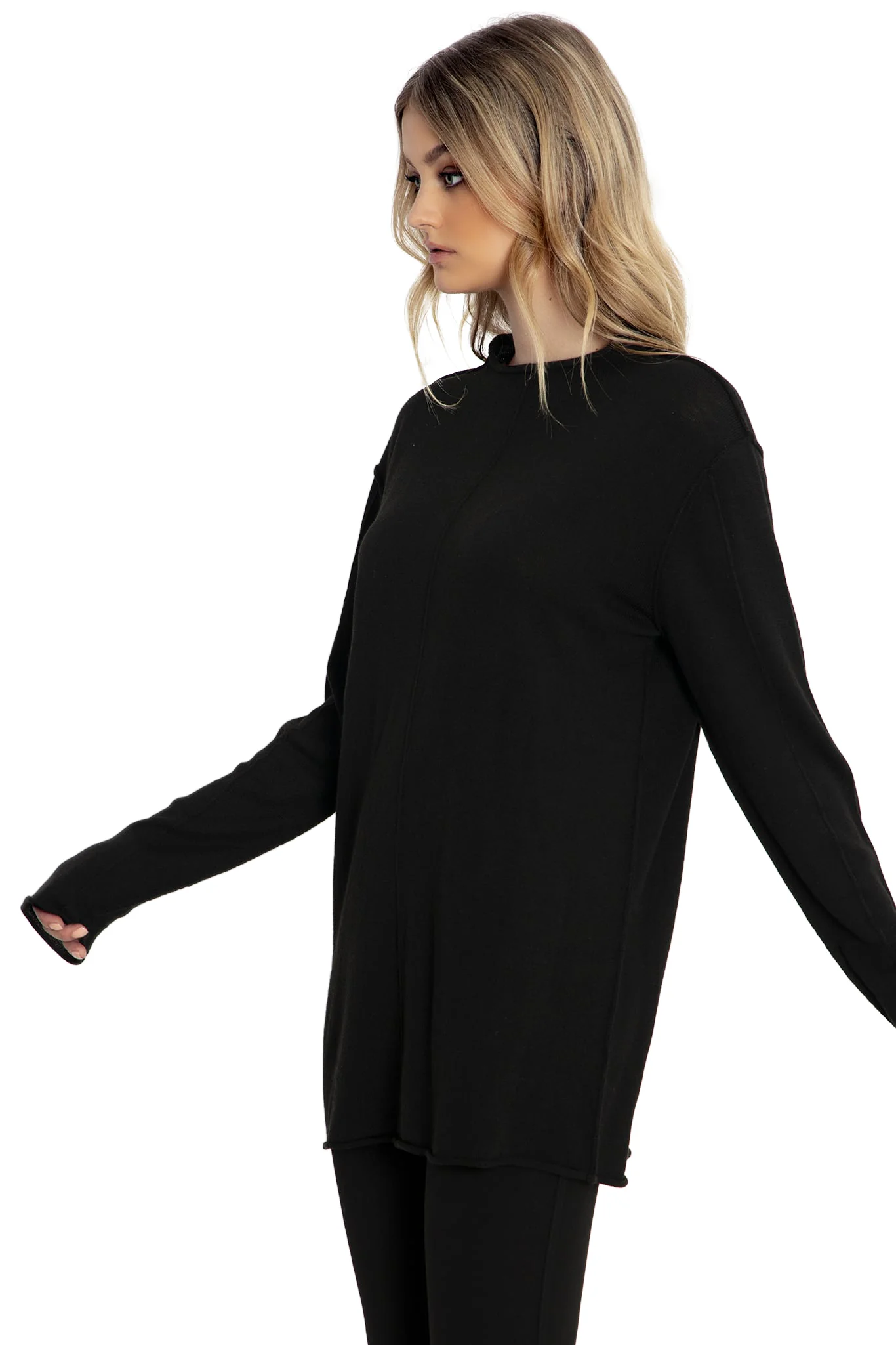 Black Knit Oversized Grunge Sweater - Image 5