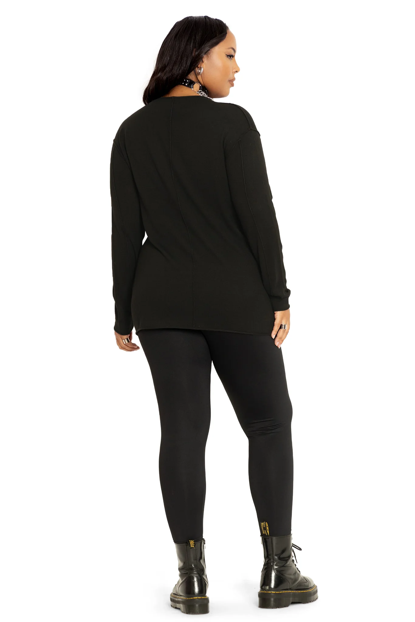Black Knit Oversized Grunge Sweater - Image 6