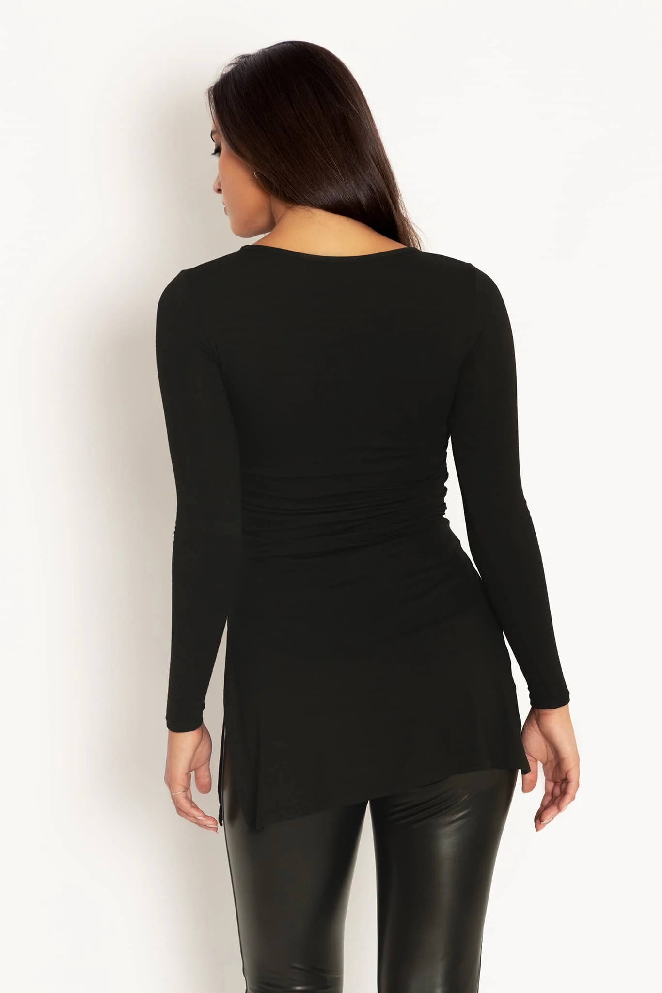 Black Long Sleeve Tunic Top - Image 2