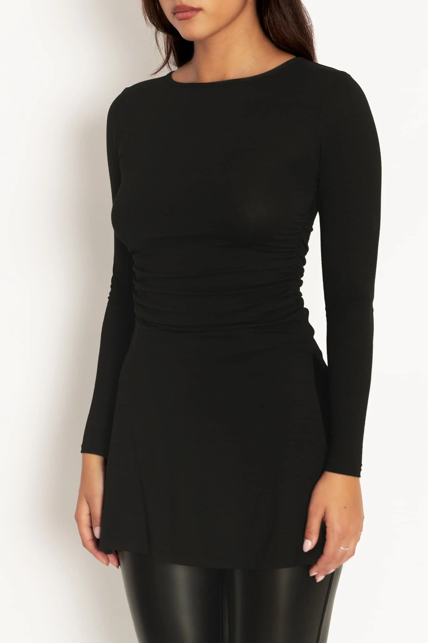 Black Long Sleeve Tunic Top - Image 3