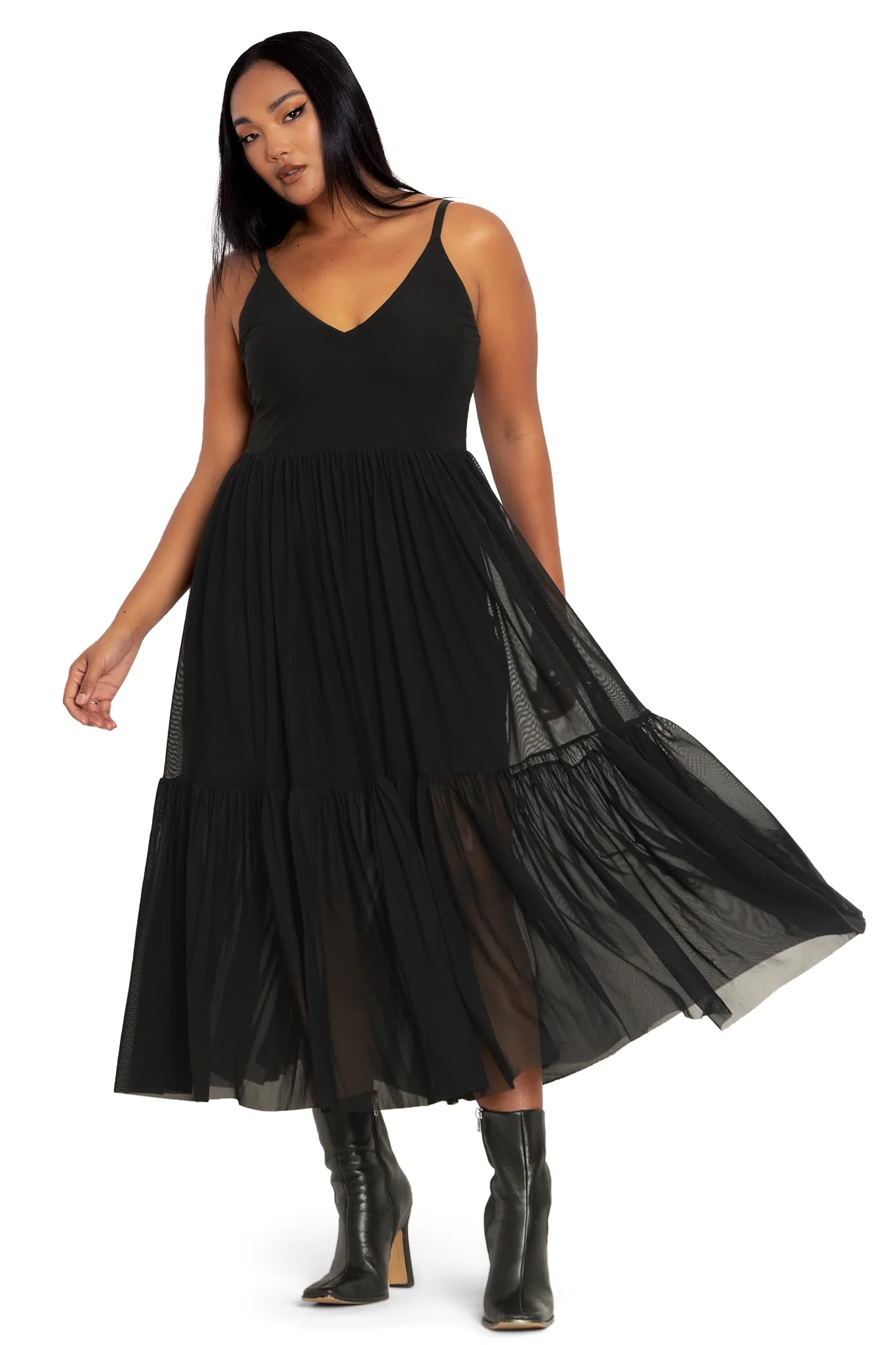 Black Sheer Midaxi Dress - Image 5