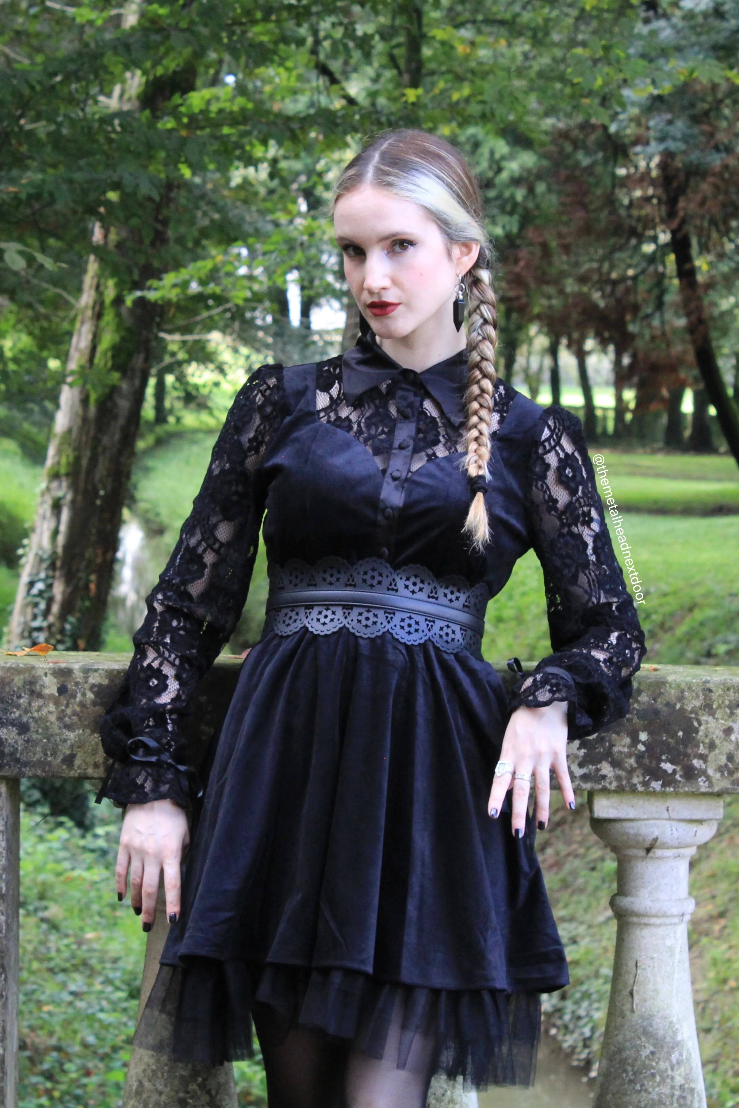 Black Swan Long Puff Sleeve Dress - Image 2