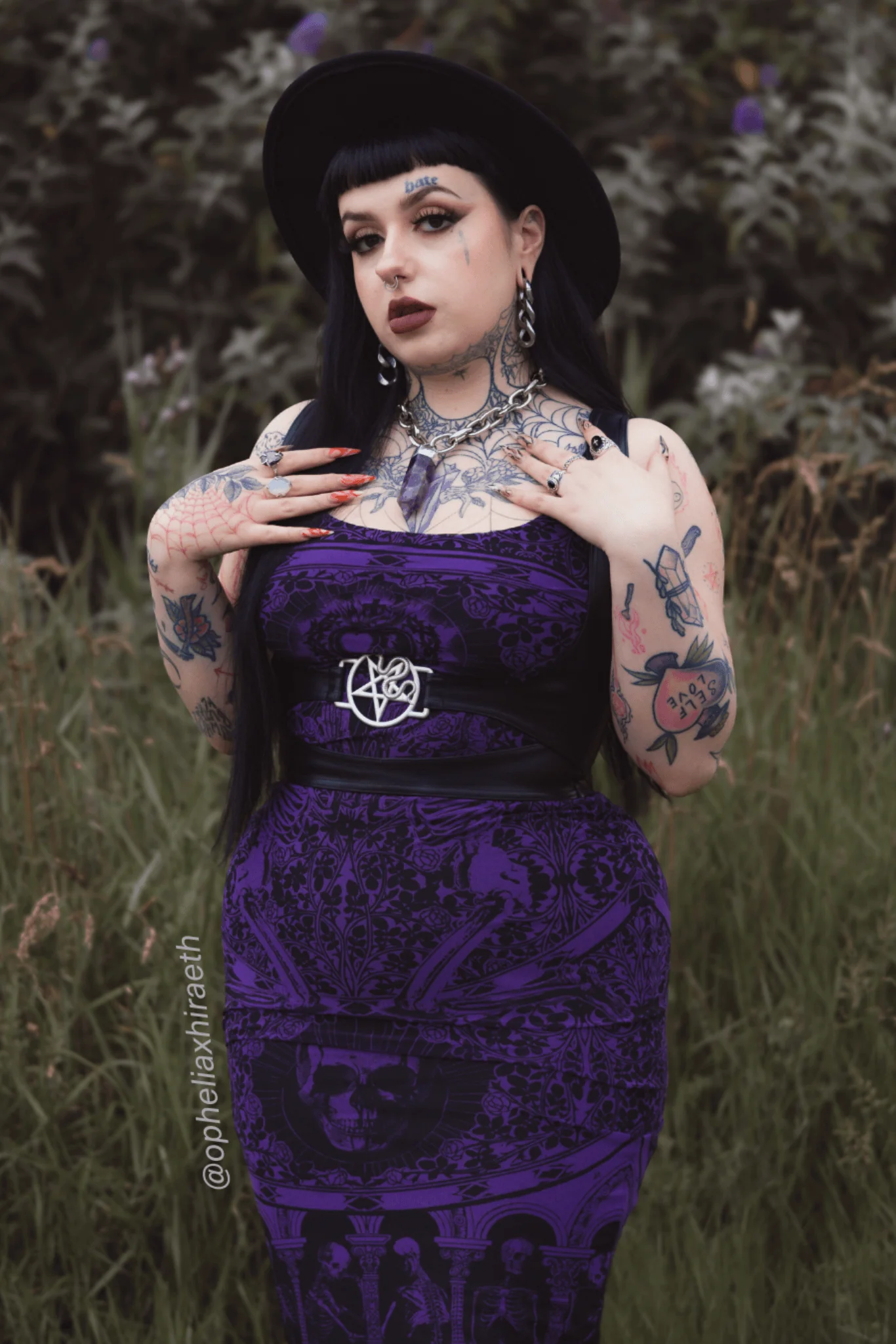 Blood Sacrifice Purple Sheer Bodycon Slip Dress - Image 4