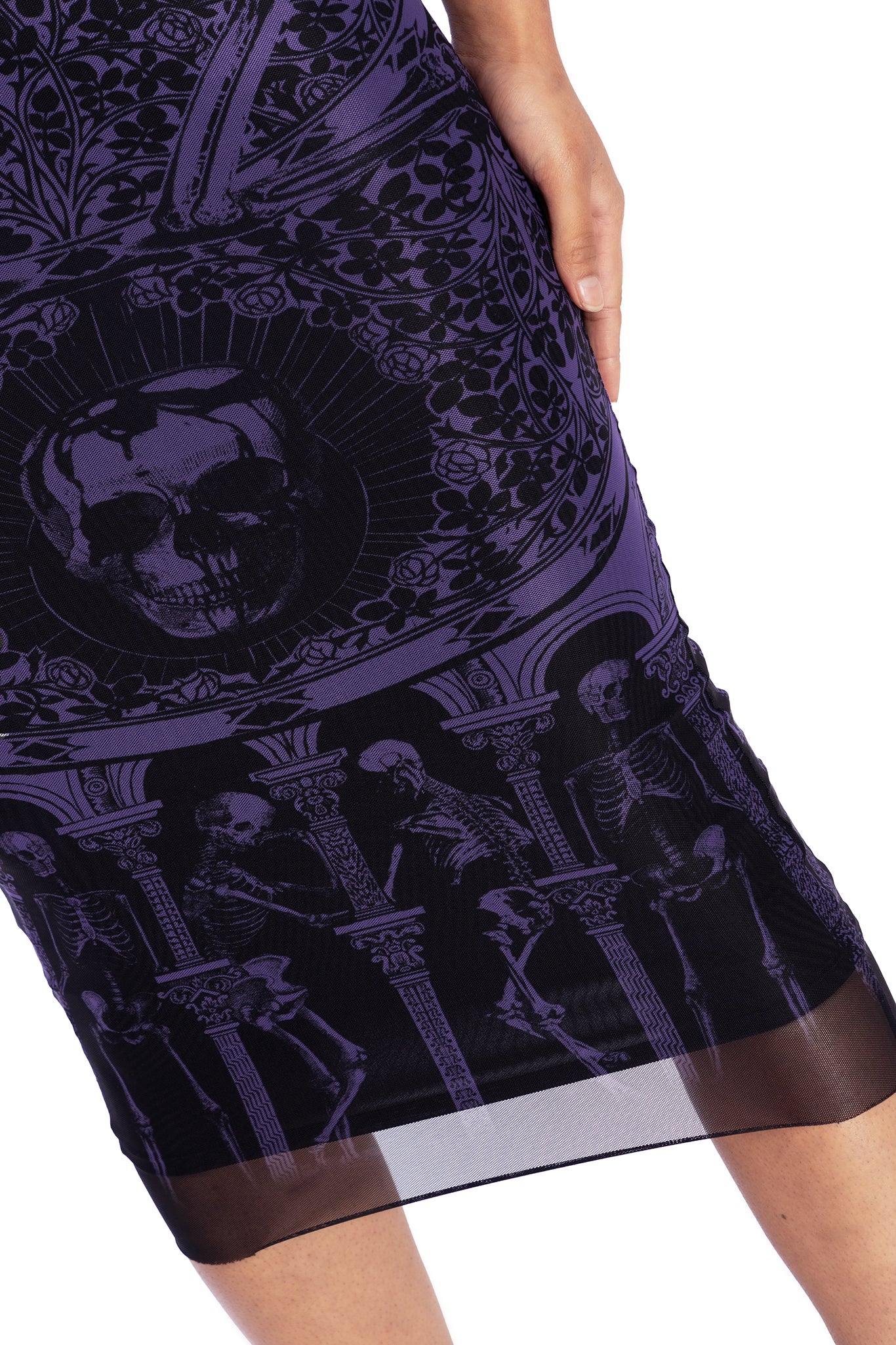 Blood Sacrifice Purple Sheer Bodycon Slip Dress - Image 5
