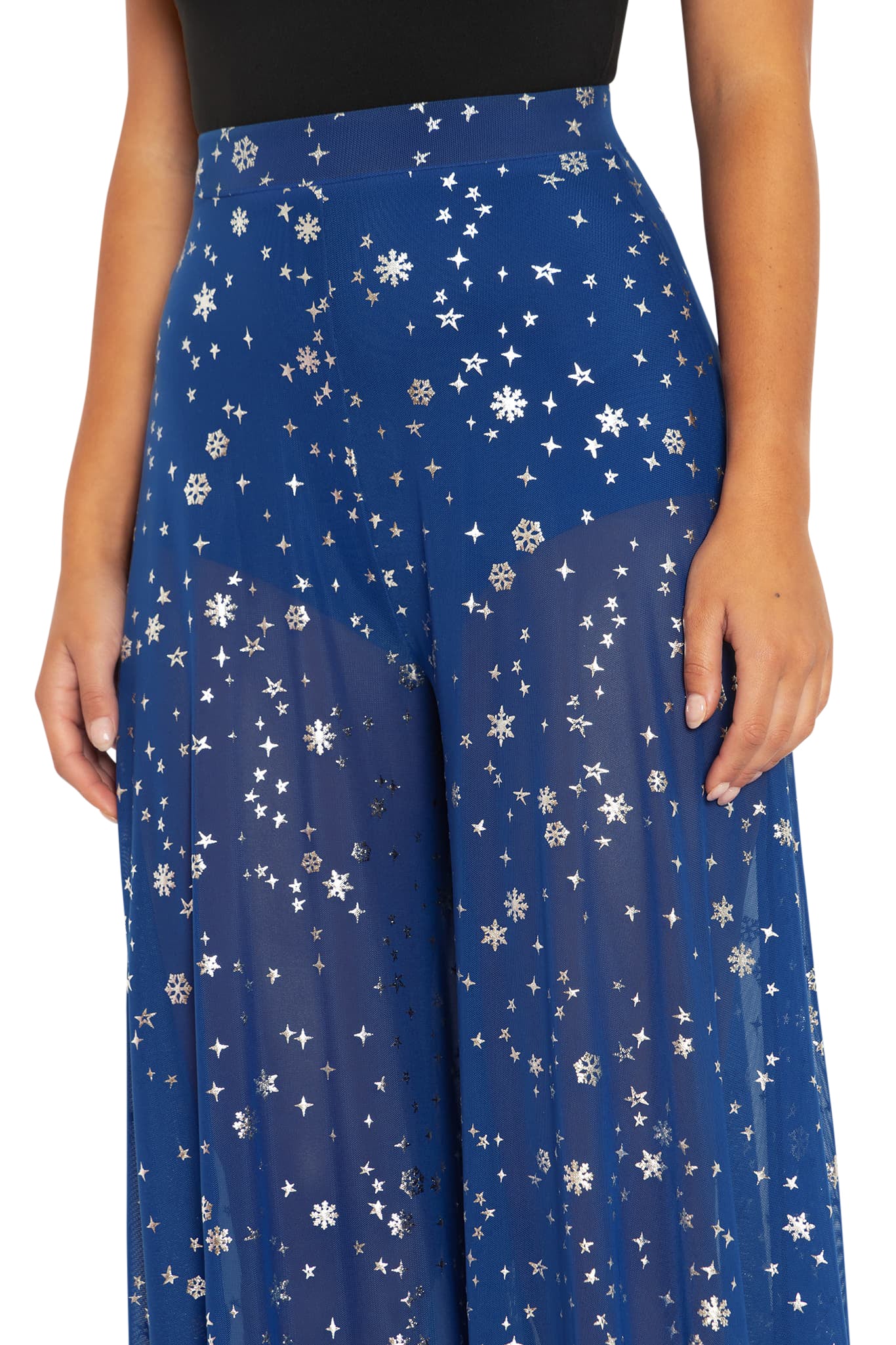 Christmas Star Blue Sheer Retro Pants - Image 3
