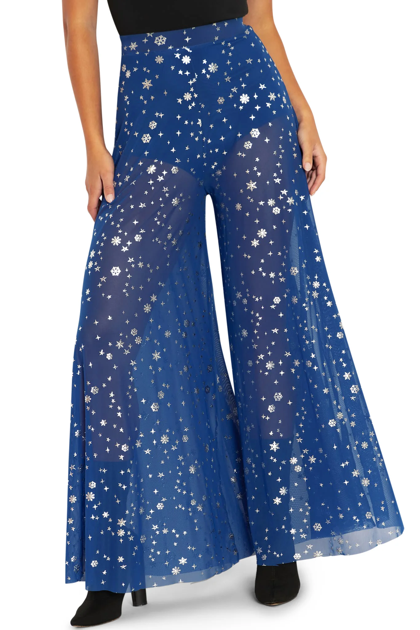Christmas Star Blue Sheer Retro Pants - Image 4