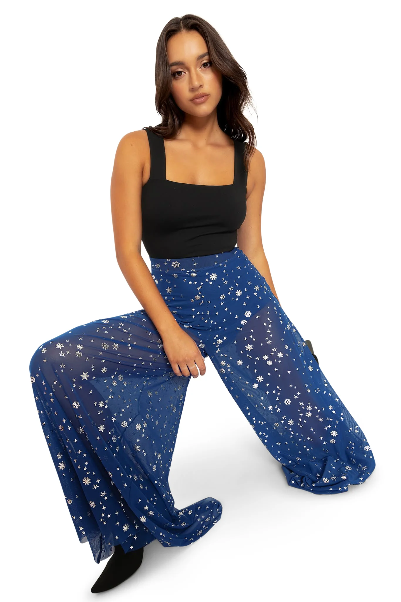 Christmas Star Blue Sheer Retro Pants - Image 6