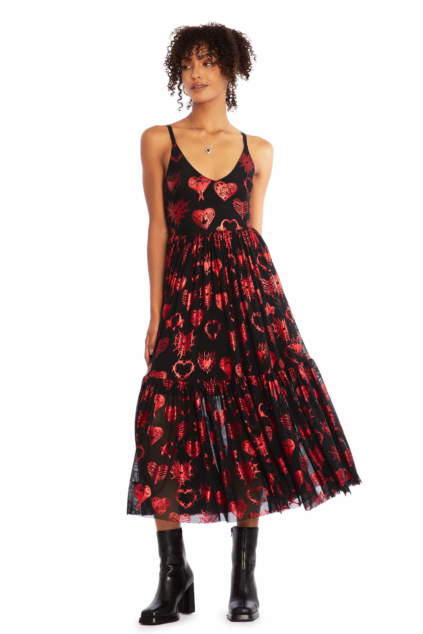 Broken Hearts Sheer Midaxi Dress - Image 7