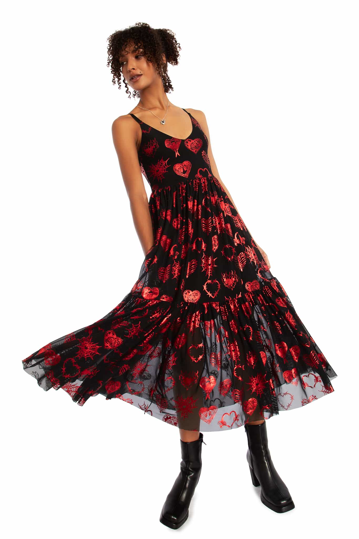 Broken Hearts Sheer Midaxi Dress - Image 8
