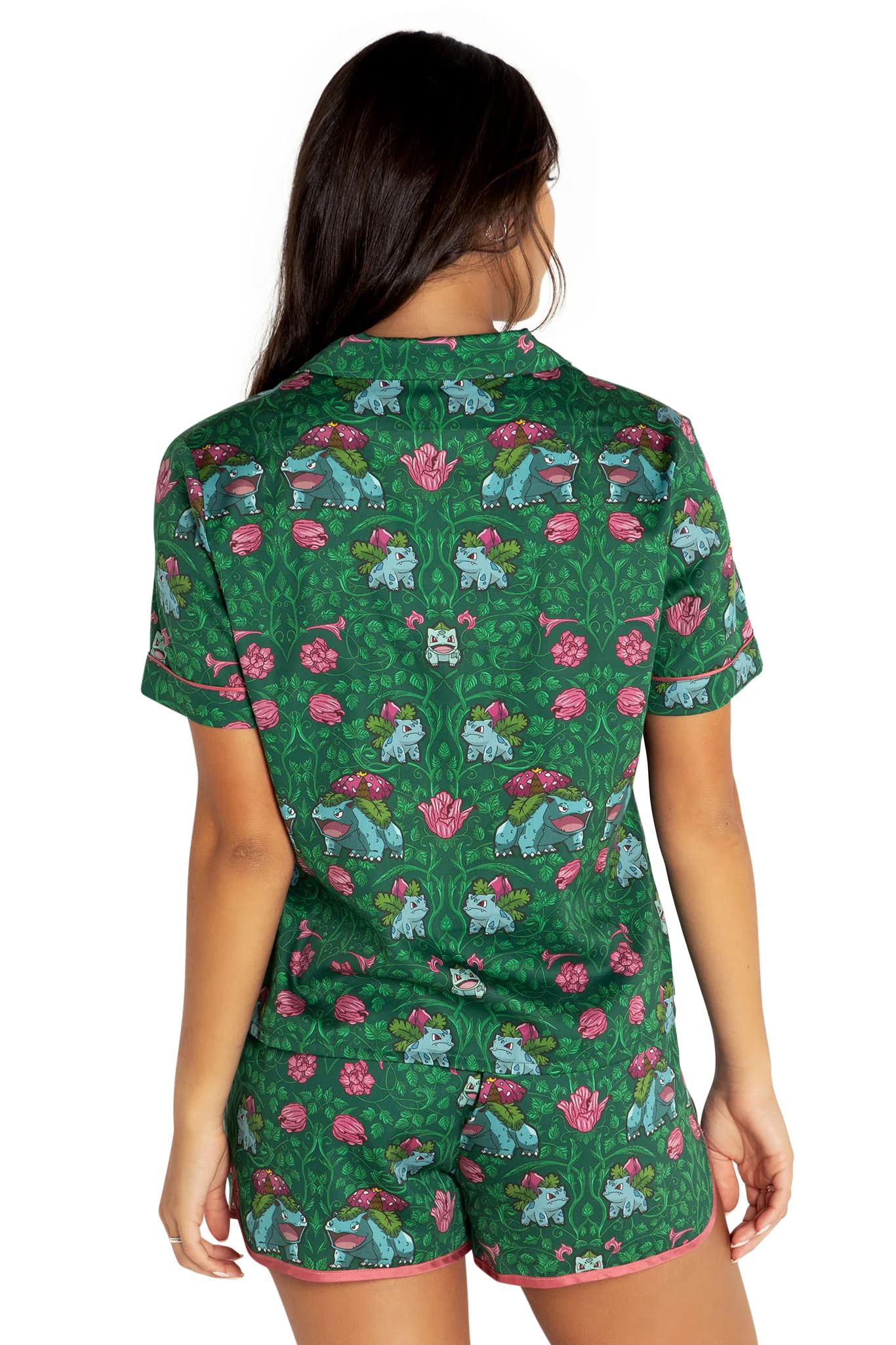 Bulbasaur Evolution Soft Button Up Sleep Shirt - Image 2