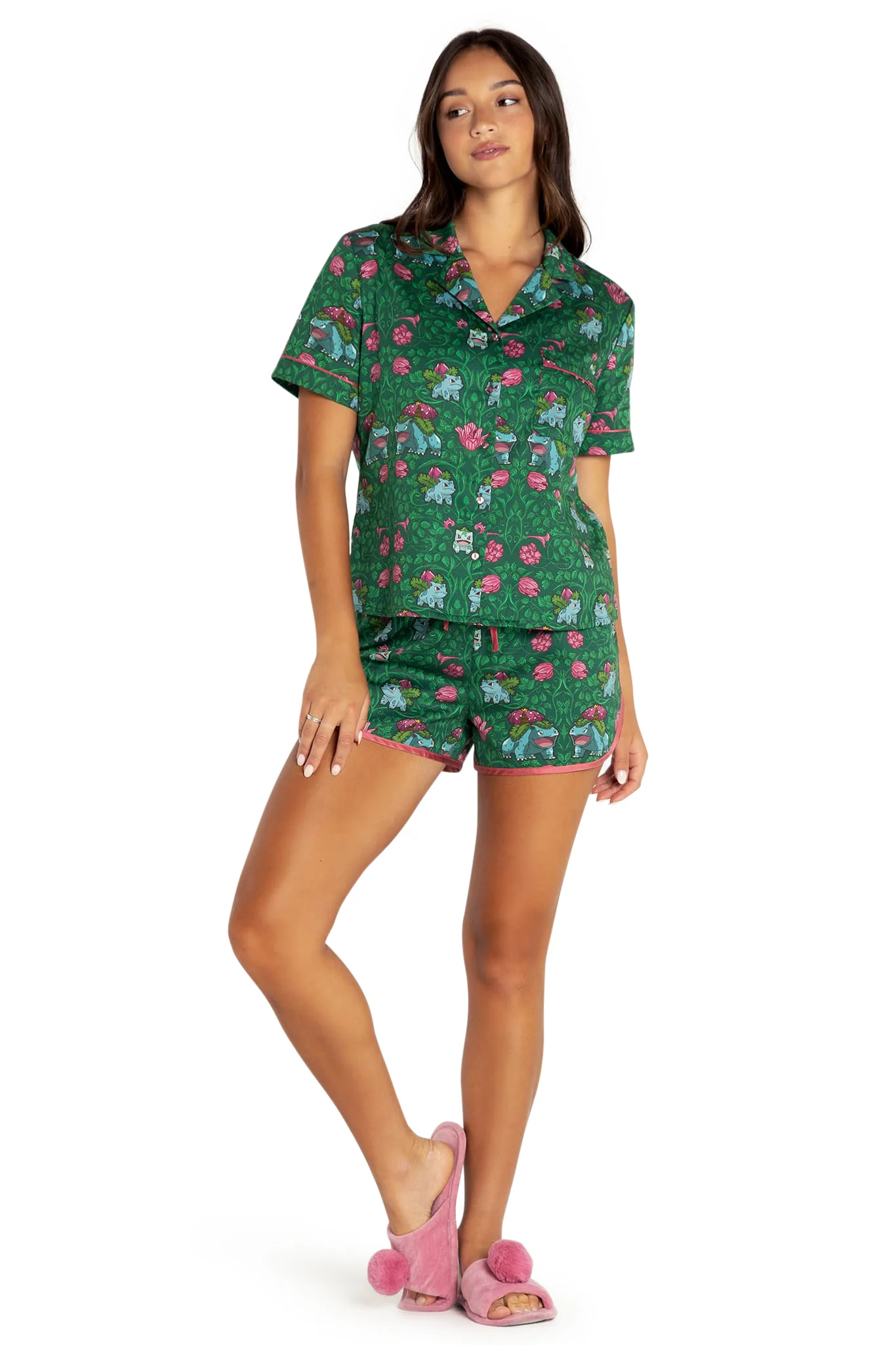 Bulbasaur Evolution Soft Button Up Sleep Shirt - Image 7