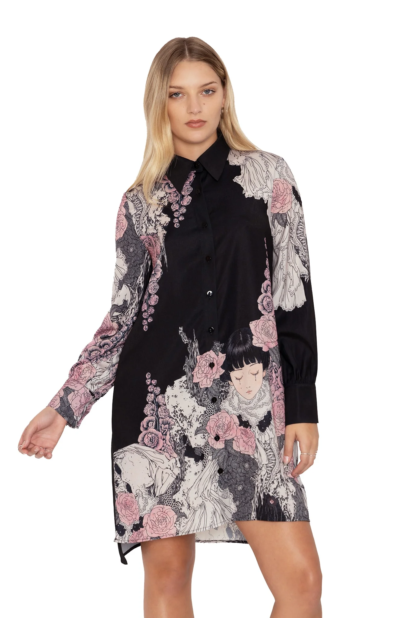 Burial Games Long Sleeve Work It Shirt Dress - Image 7
