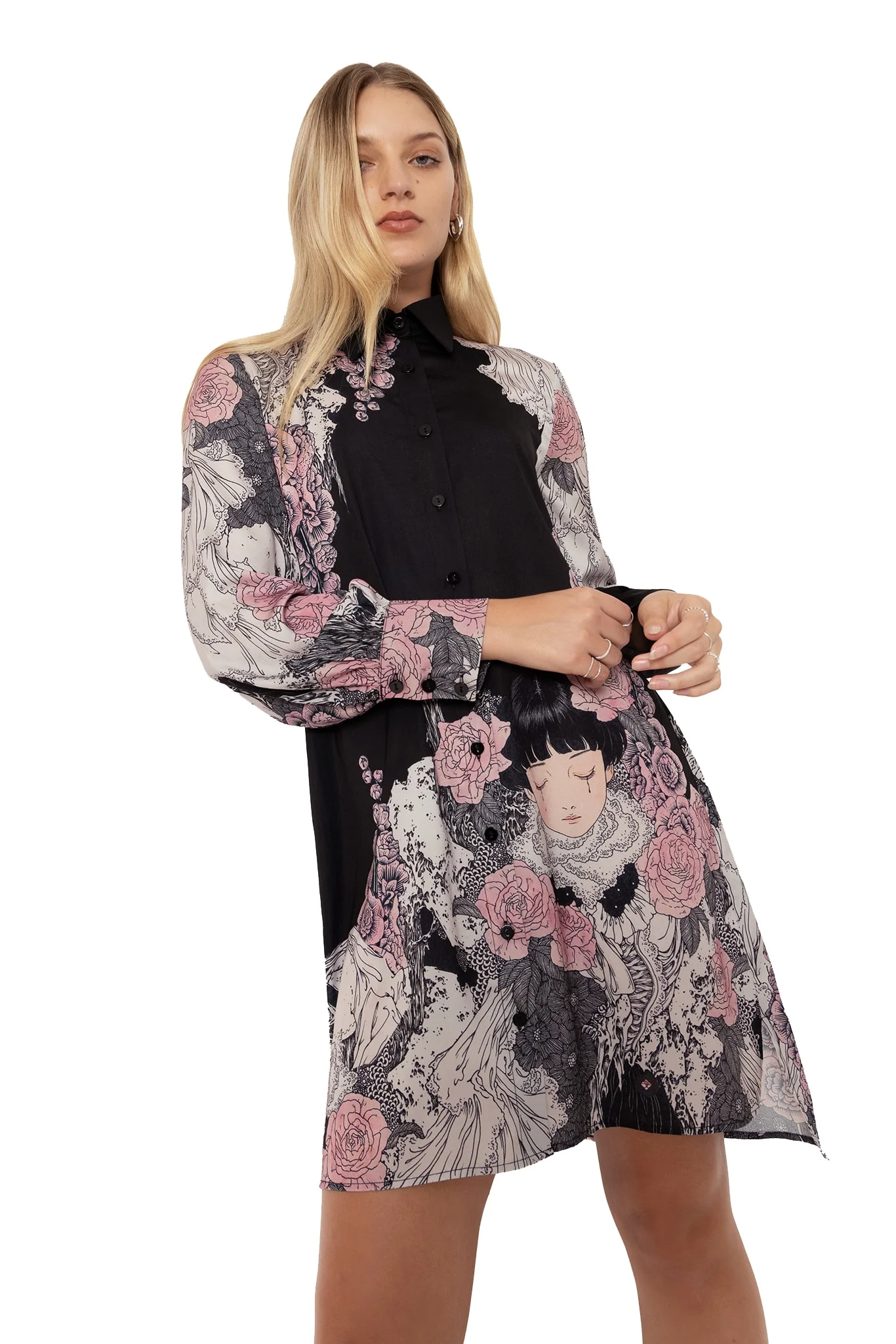 Burial Games Long Sleeve Work It Shirt Dress - Image 8
