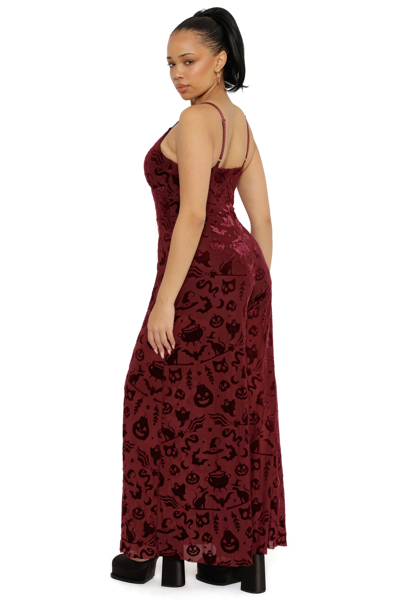 Burned Velvet Witch Palazzo Jumpsuit - Image 6