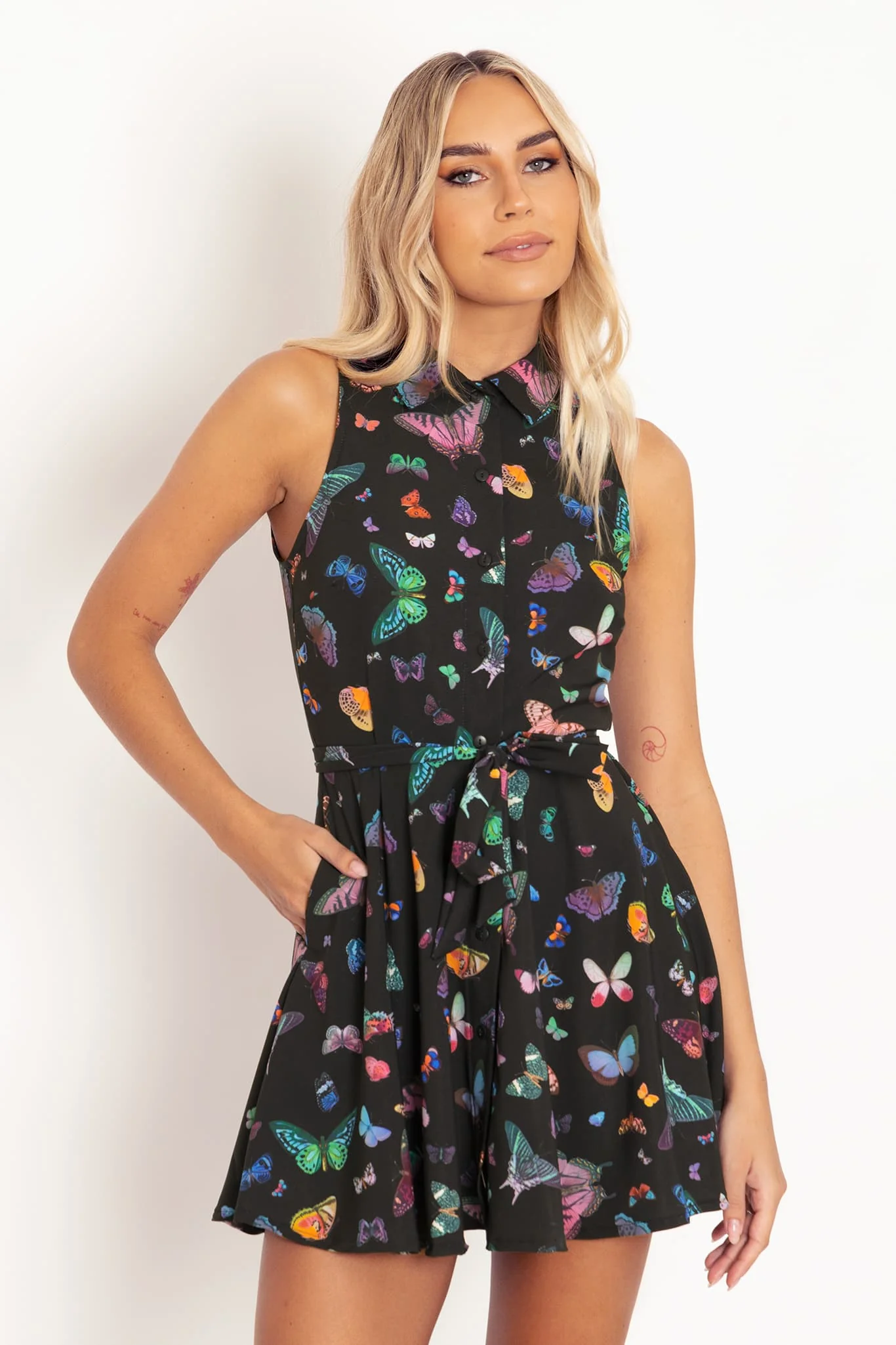 Butterflies Fluttering By Business Time Skater Dress - Image 5