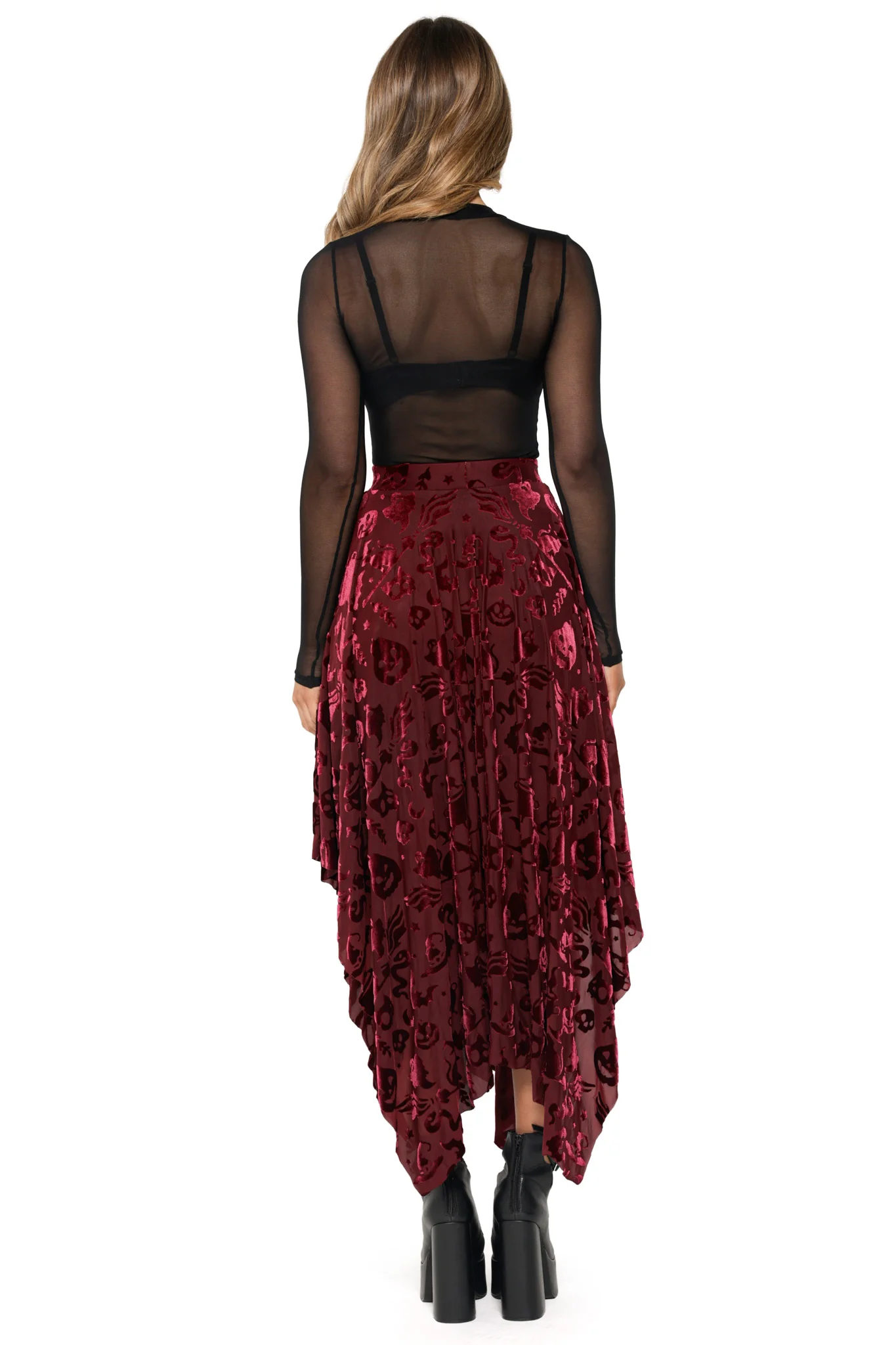 Burned Velvet Witch Handkerchief Skirt - Image 5