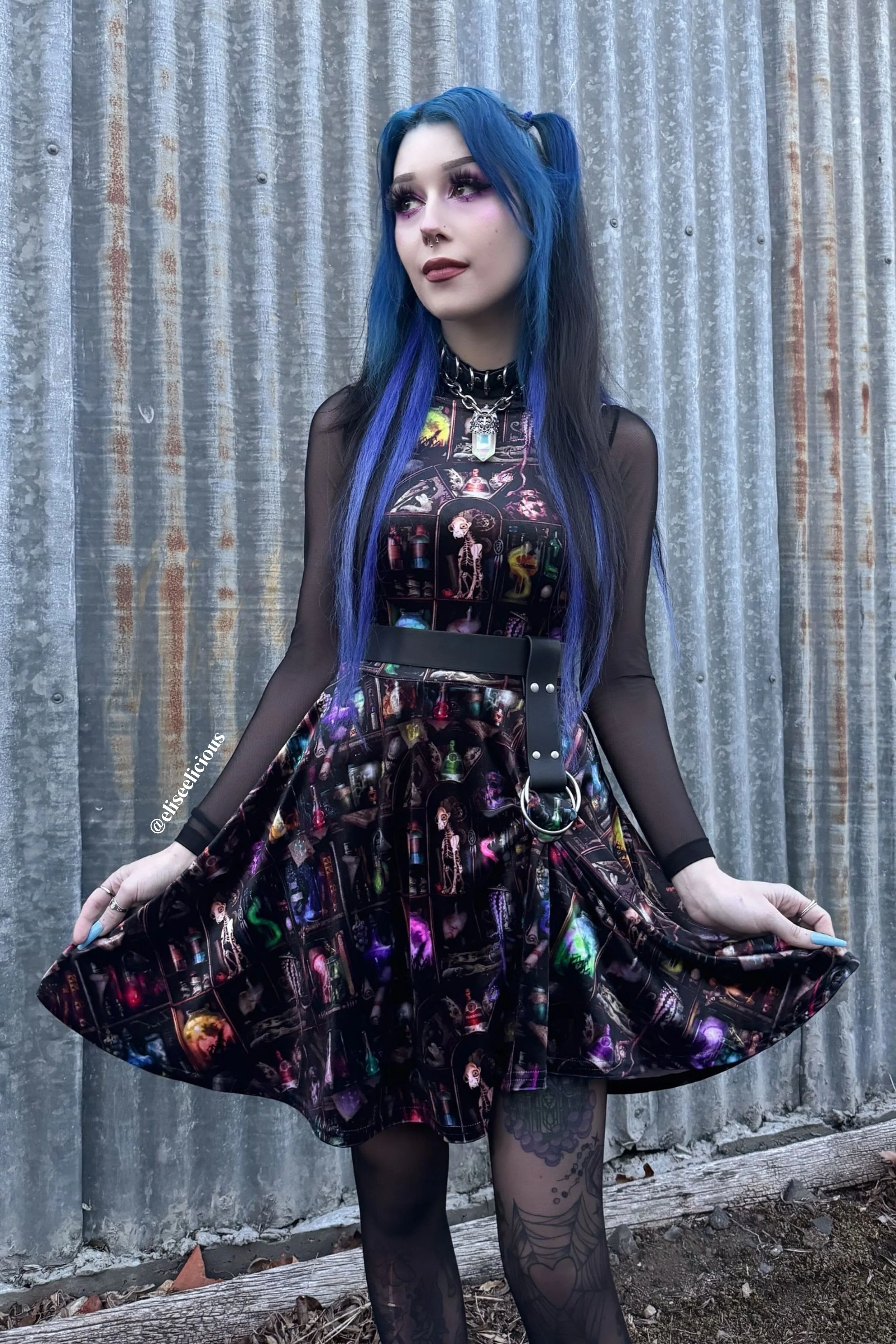 Cabinet of Curiosity Velvet Princess Skater Dress