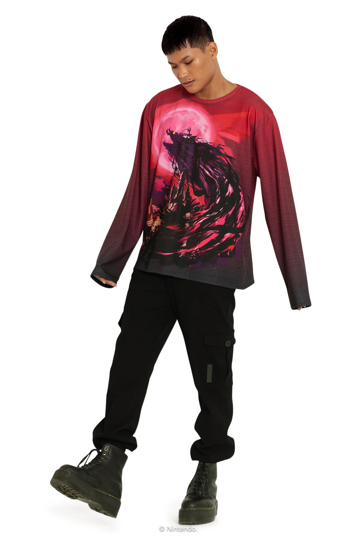 Calamity Ganon Long Sleeve Oversized Boyfriend Tee - Image 4