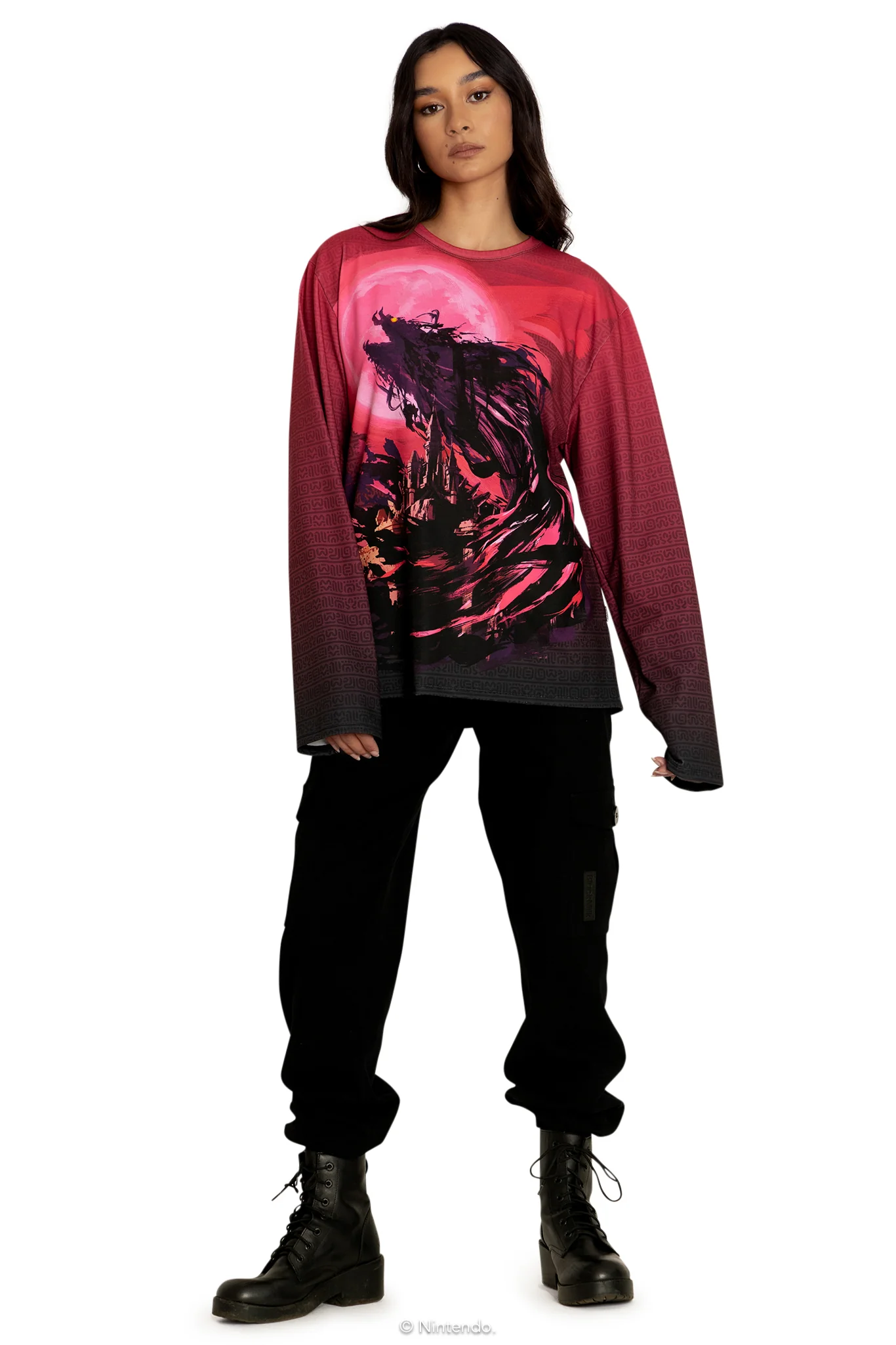 Calamity Ganon Long Sleeve Oversized Boyfriend Tee - Image 6