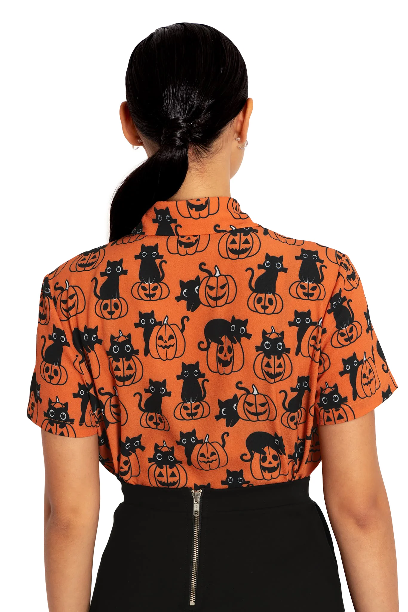 Cat O Lantern Cute As A Button Shirt - Image 2