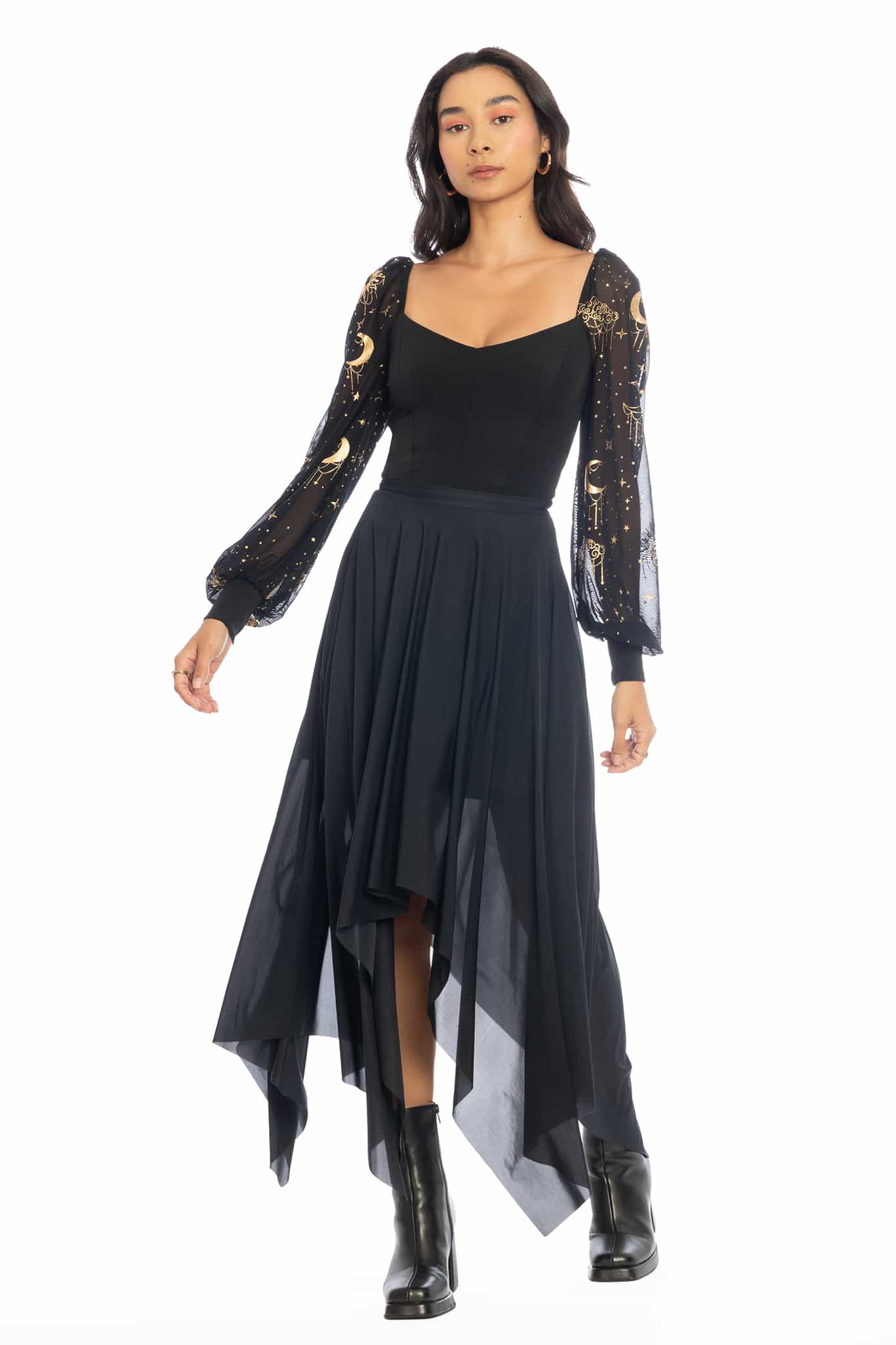 Celestial Chandelier Sheer Sleeve Bodysuit - Image 6