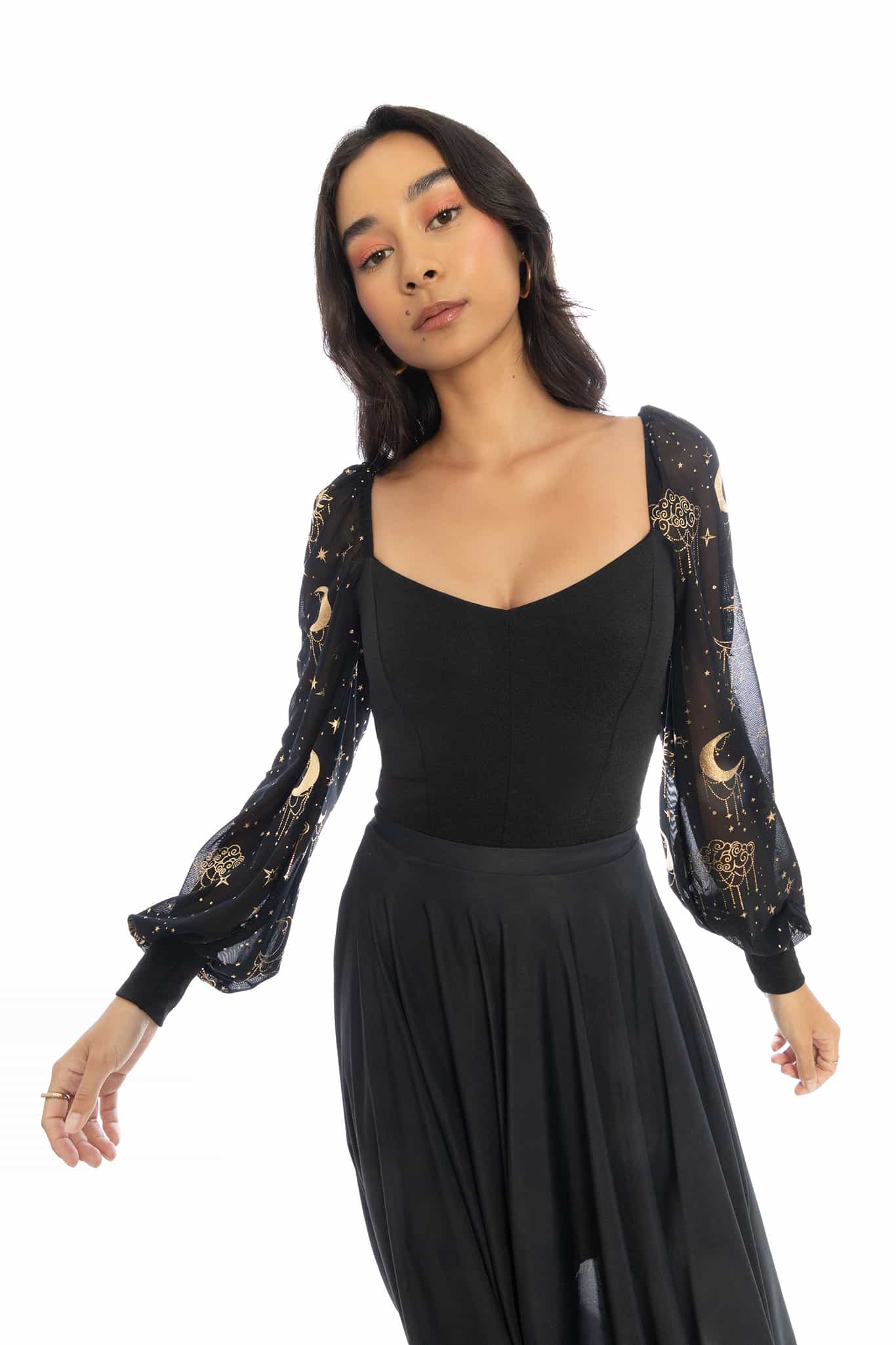 Celestial Chandelier Sheer Sleeve Bodysuit - Image 8
