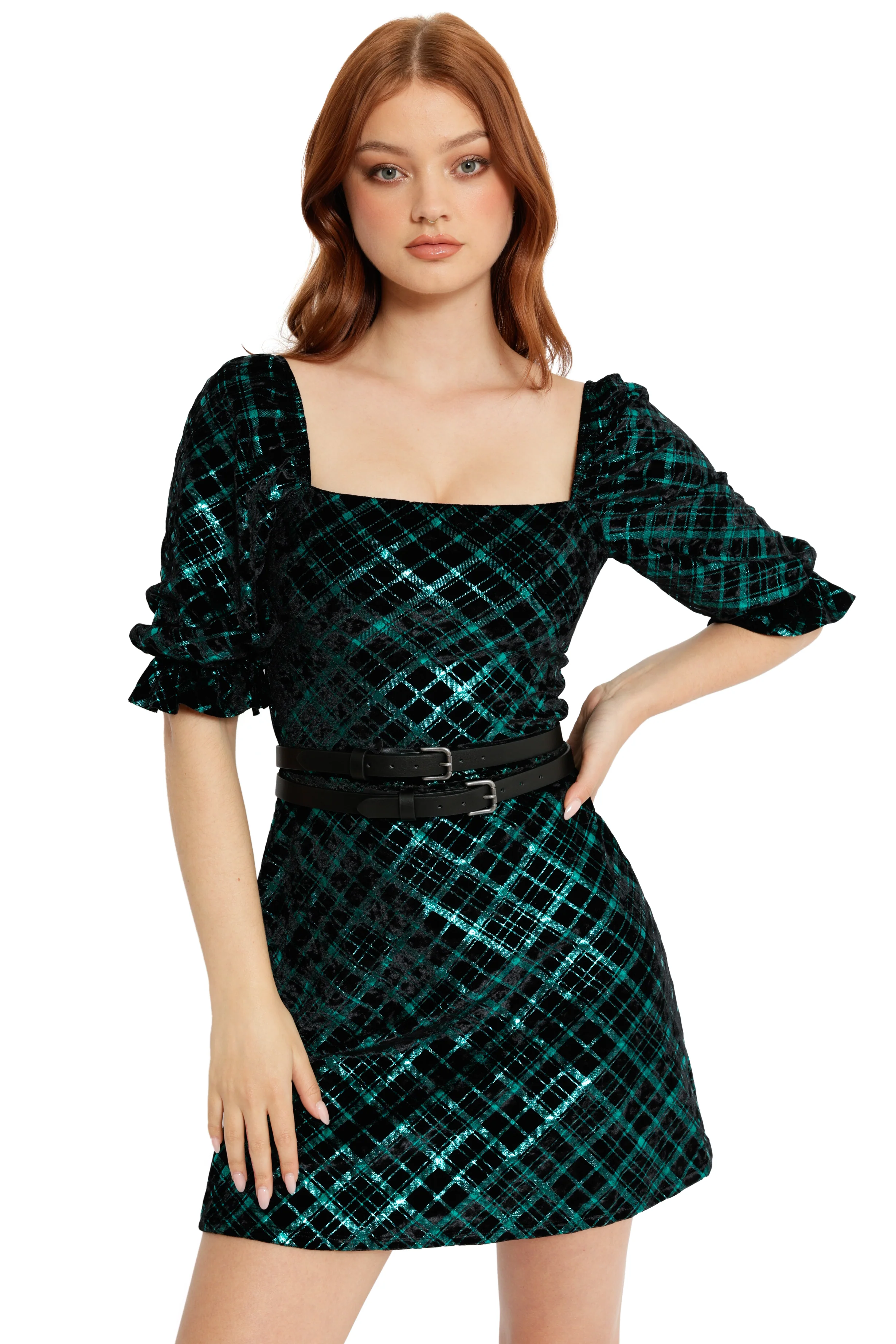 Check It Twice Green Foil Dress - Image 3
