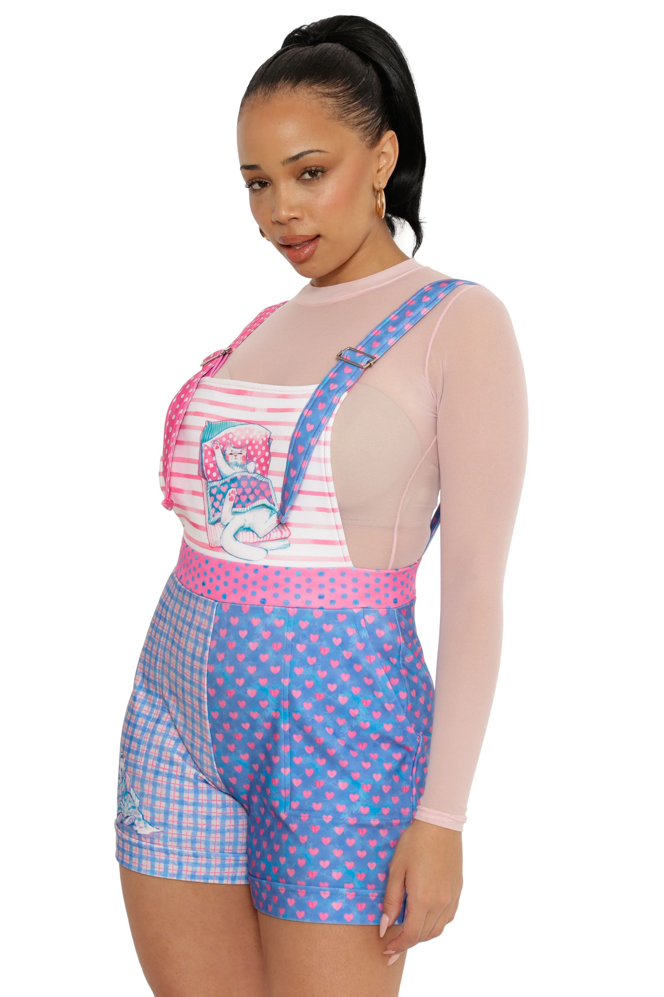 Cosy Kitties Inside Pocket Short Overalls - Image 8