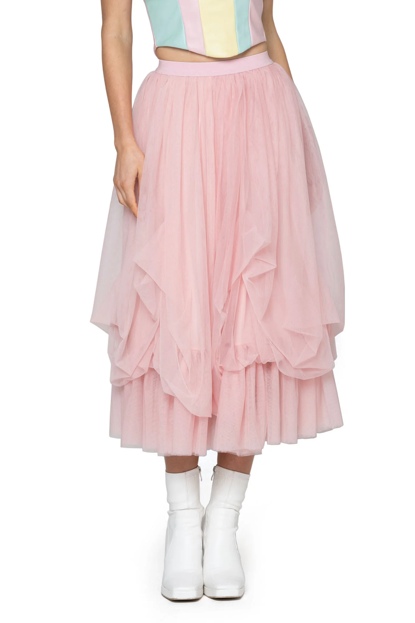 Cotton Candy Tulle Midi Skirt - Image 5